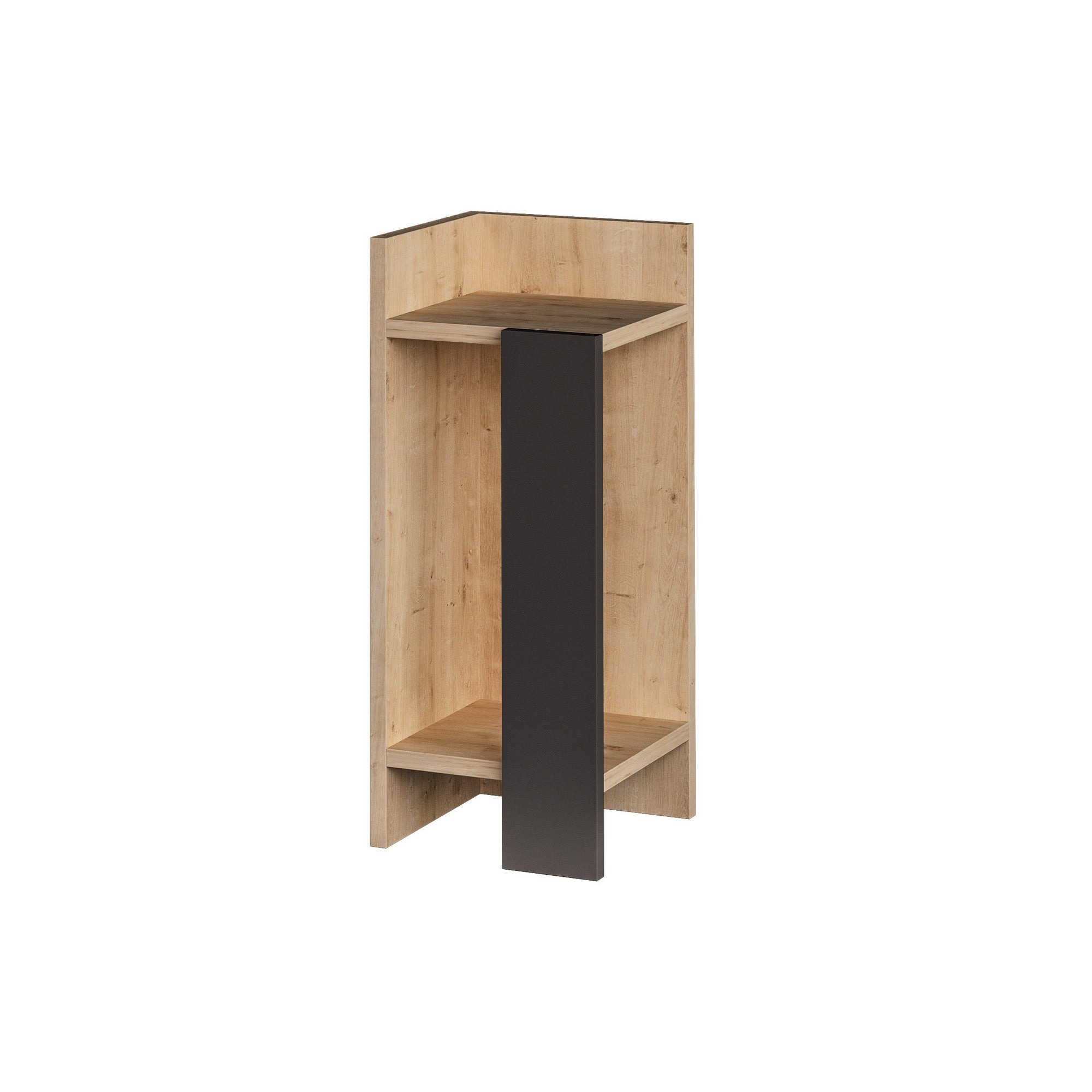 Elos left - Oak, Anthracite in Eiche
 Anthrazit präsentiert im Onlineshop von KAQTU Design AG. Nachttisch ist von Hanah Home