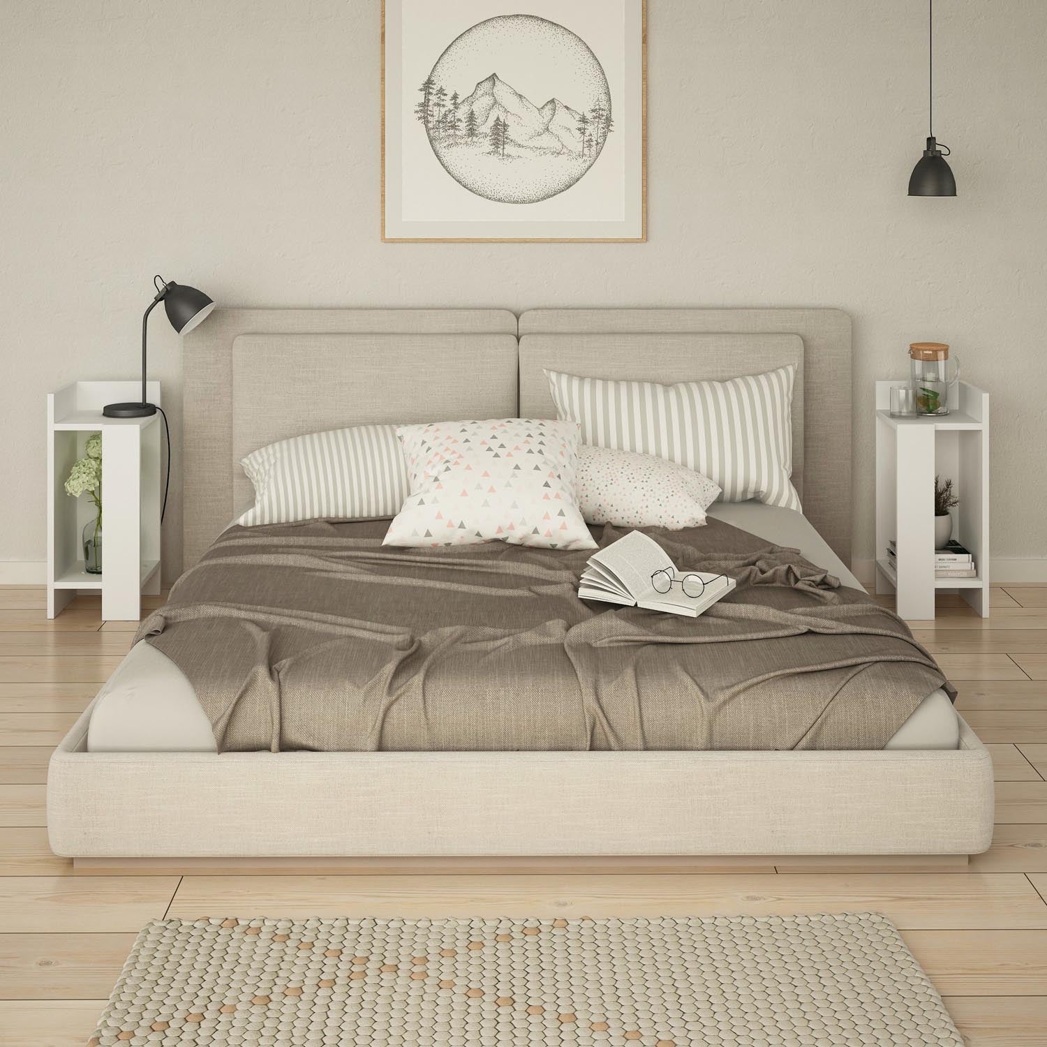 Elos - White in Weiss präsentiert im Onlineshop von KAQTU Design AG. Nachttisch ist von Hanah Home