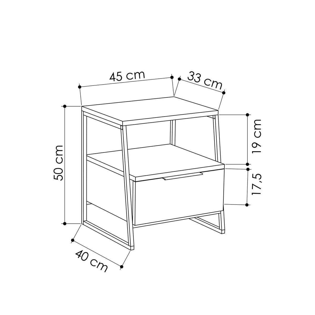Pal Nachttisch - Weiss in Weiss präsentiert im Onlineshop von KAQTU Design AG. Nachttisch ist von Hanah Home