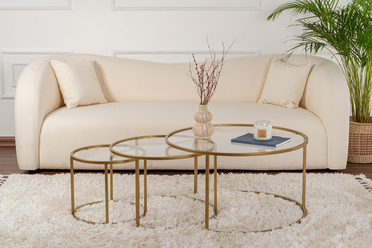 Aurum - 80, 60, 42 - Gold, Transparent in Gold Transparent präsentiert im Onlineshop von KAQTU Design AG. Beistelltisch ist von Nordure