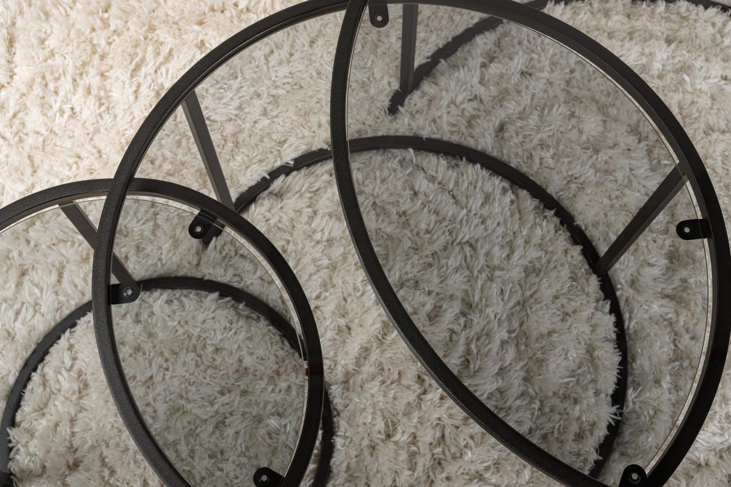 Aurum - 80, 60, 42 - Black, Grey in Schwarz
 Grau präsentiert im Onlineshop von KAQTU Design AG. Beistelltisch ist von Nordure