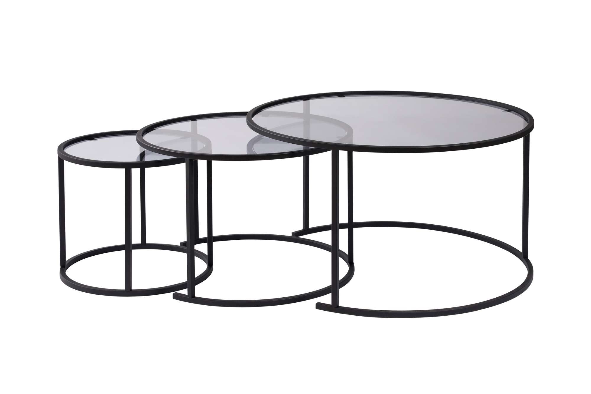 Aurum - 80, 60, 42 - Black, Grey in Schwarz
 Grau präsentiert im Onlineshop von KAQTU Design AG. Beistelltisch ist von Nordure