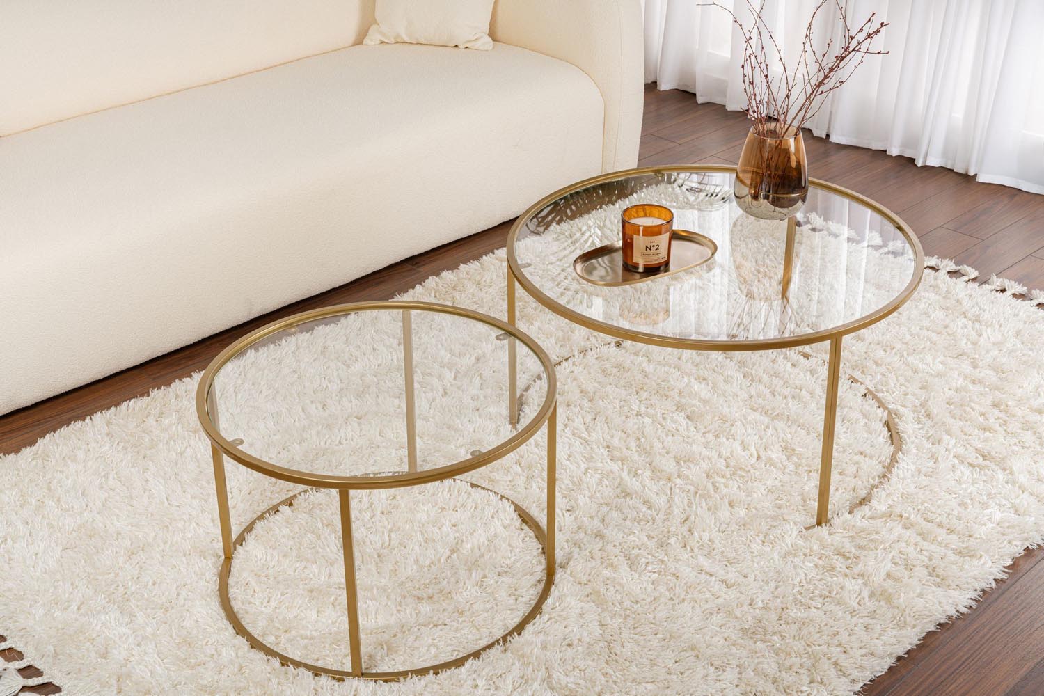 Aurum - 80, 60 - Gold, Transparent in Gold Transparent präsentiert im Onlineshop von KAQTU Design AG. Beistelltisch ist von Nordure