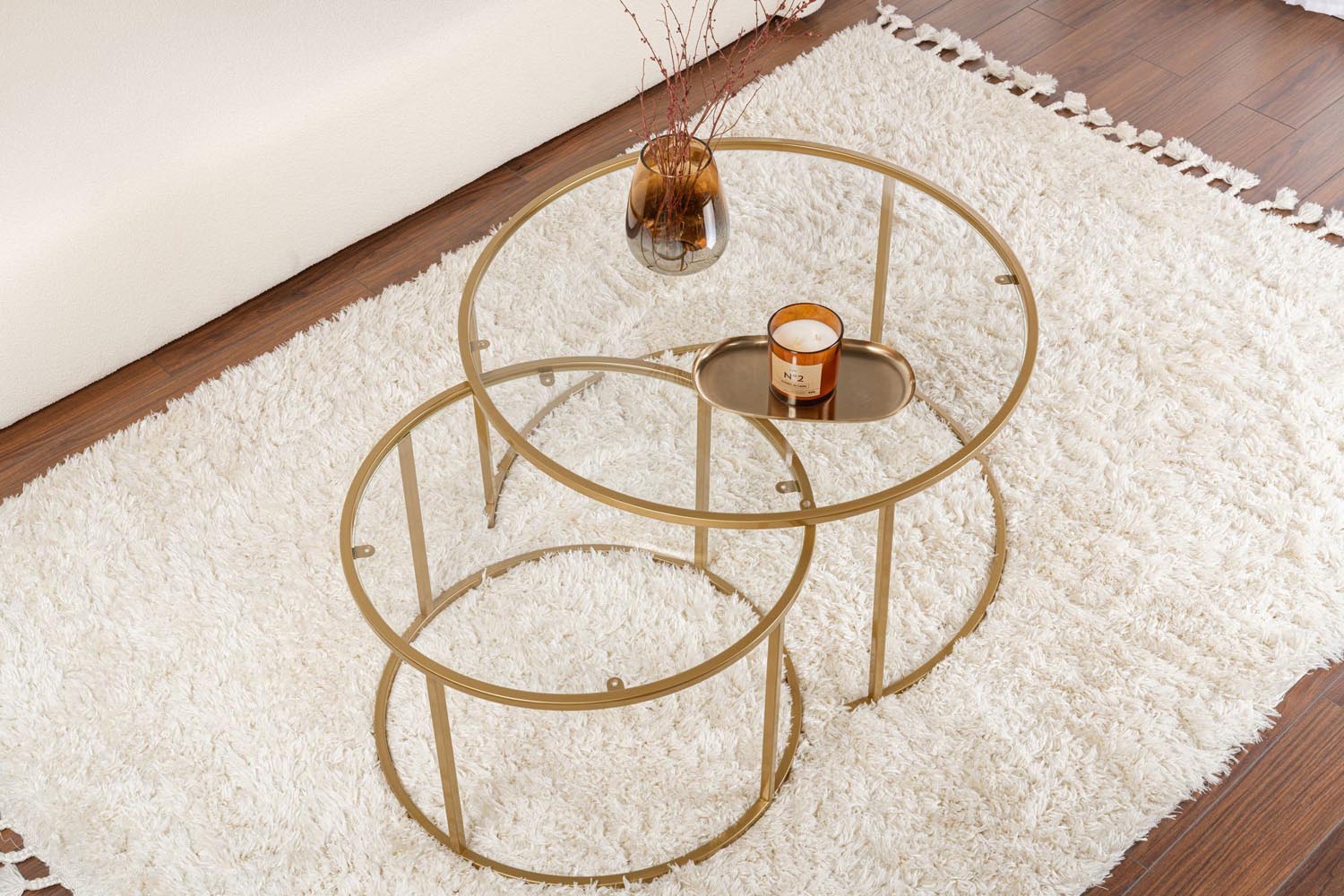 Aurum - 80, 60 - Gold, Transparent in Gold Transparent präsentiert im Onlineshop von KAQTU Design AG. Beistelltisch ist von Nordure