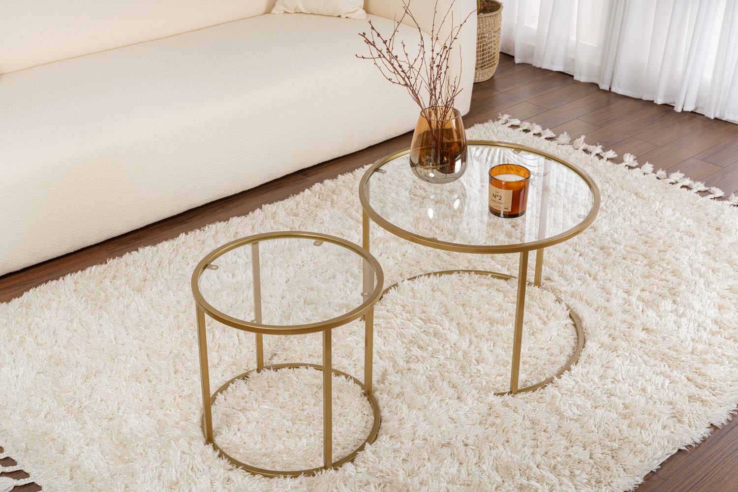 Aurum - 60, 42 - Gold, Transparent in Gold Transparent präsentiert im Onlineshop von KAQTU Design AG. Beistelltisch ist von Nordure