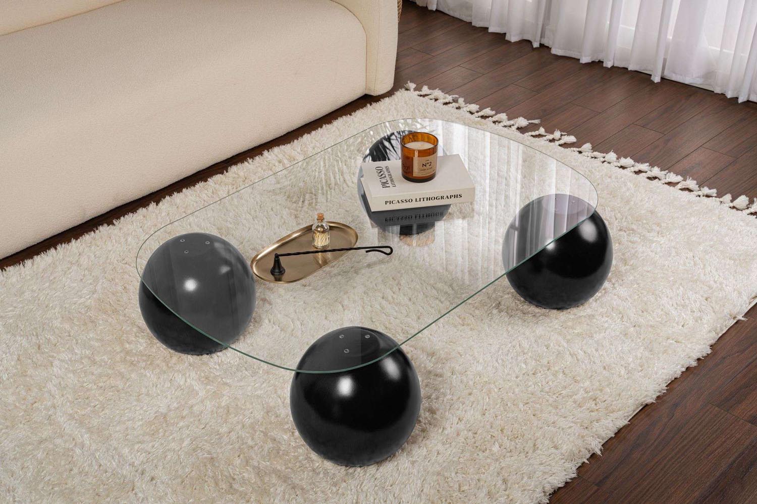 Evara - Black, Transparent in Schwarz Transparent präsentiert im Onlineshop von KAQTU Design AG. Beistelltisch ist von Nordure