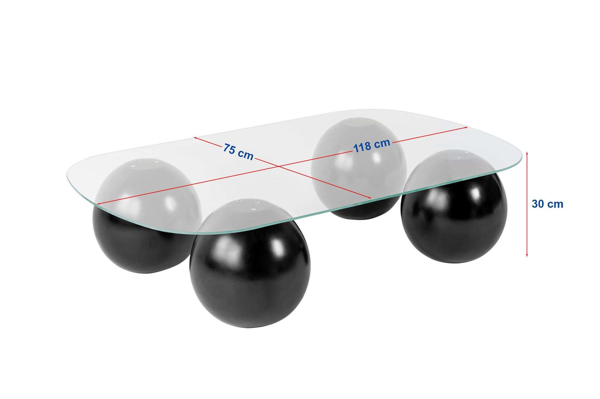 Evara - Black, Transparent in Schwarz Transparent präsentiert im Onlineshop von KAQTU Design AG. Beistelltisch ist von Nordure