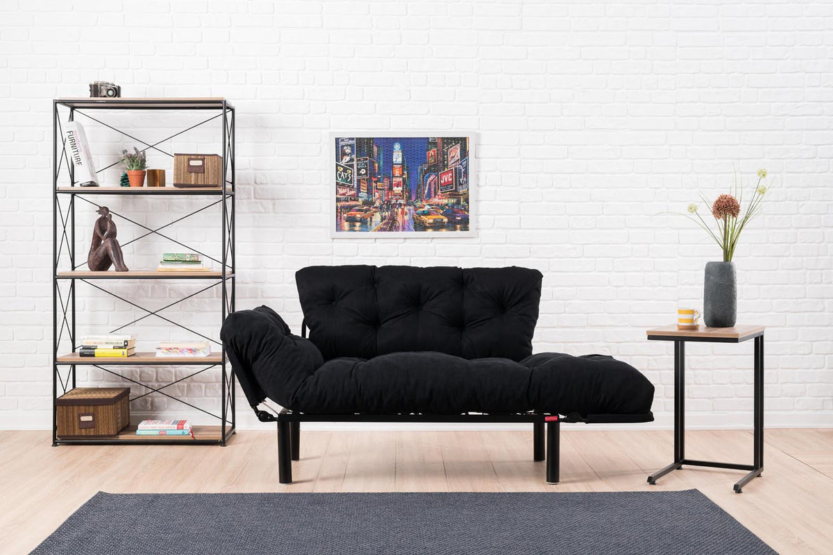 Nitta Bettsofa - Schwarz in Schwarz präsentiert im Onlineshop von KAQTU Design AG. Bettsofa ist von Atelier Del Sofa
