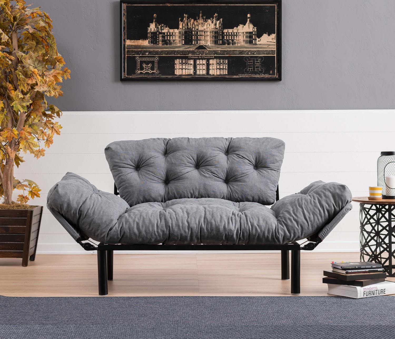 Nitta - Grey in Grau präsentiert im Onlineshop von KAQTU Design AG. Bettsofa ist von Atelier Del Sofa