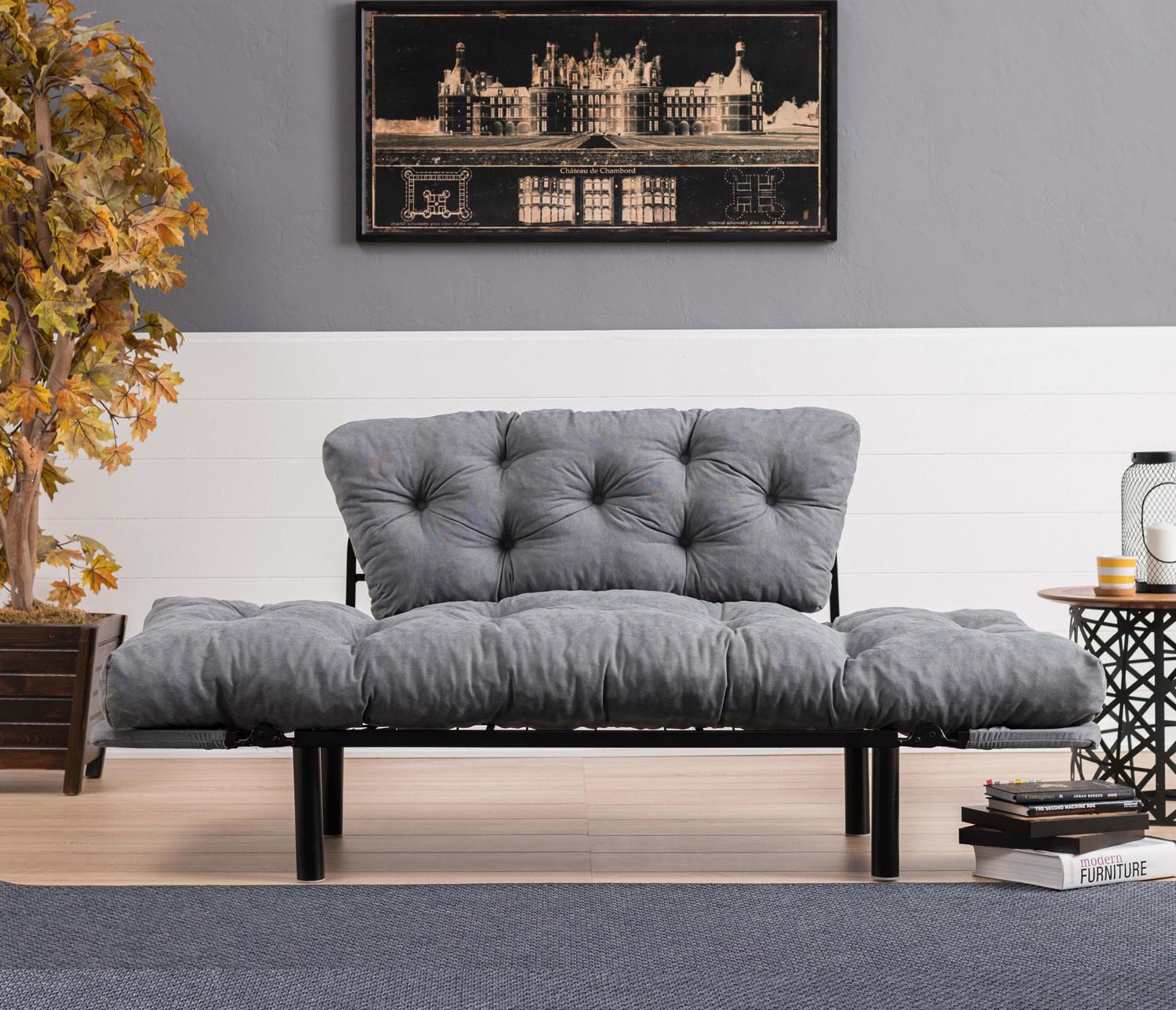 Nitta - Grey in Grau präsentiert im Onlineshop von KAQTU Design AG. Bettsofa ist von Atelier Del Sofa