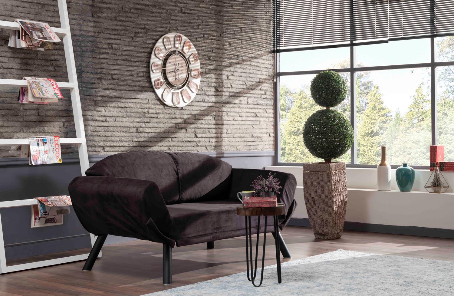 Genzo - Black in Schwarz präsentiert im Onlineshop von KAQTU Design AG. Bettsofa ist von Atelier Del Sofa