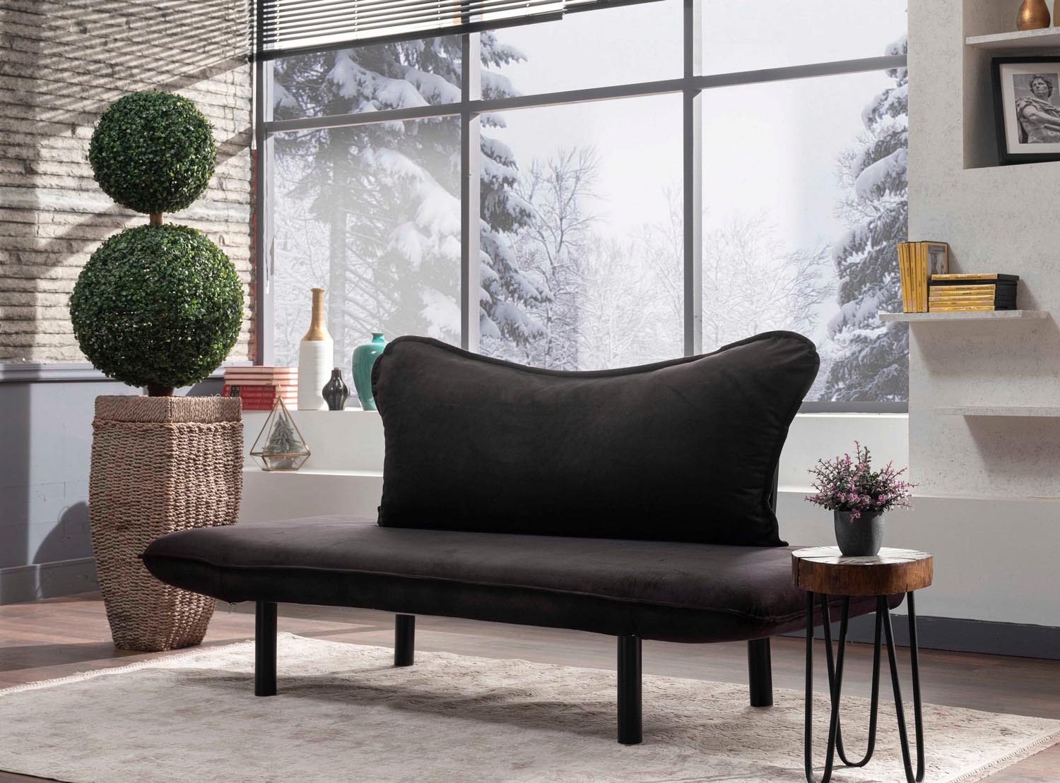 Chatto - Black in Schwarz präsentiert im Onlineshop von KAQTU Design AG. Bettsofa ist von Atelier Del Sofa