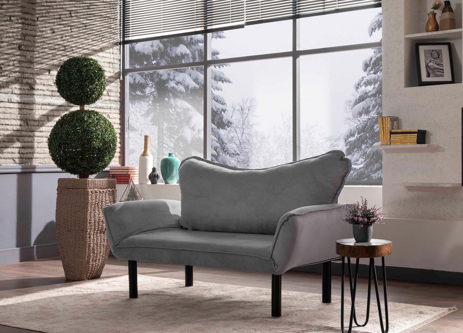 Chatto - Grey in Grau präsentiert im Onlineshop von KAQTU Design AG. Bettsofa ist von Atelier Del Sofa