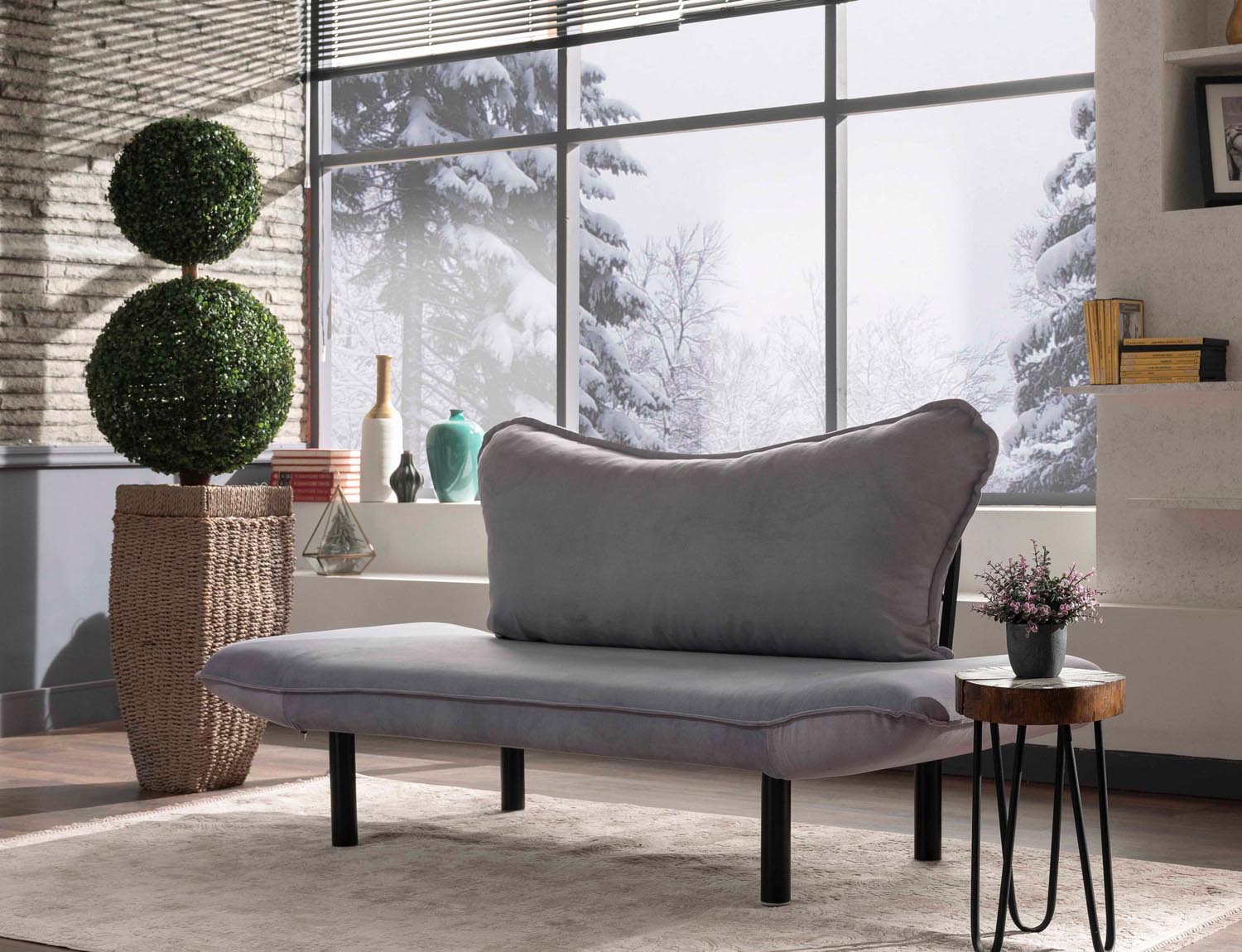 Chatto - Grey in Grau präsentiert im Onlineshop von KAQTU Design AG. Bettsofa ist von Atelier Del Sofa