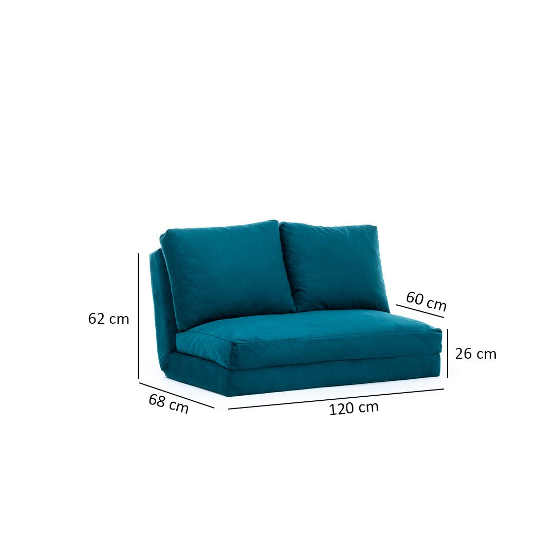 Taida - Petrol Green in Petrolgrün präsentiert im Onlineshop von KAQTU Design AG. Bettsofa ist von Atelier Del Sofa