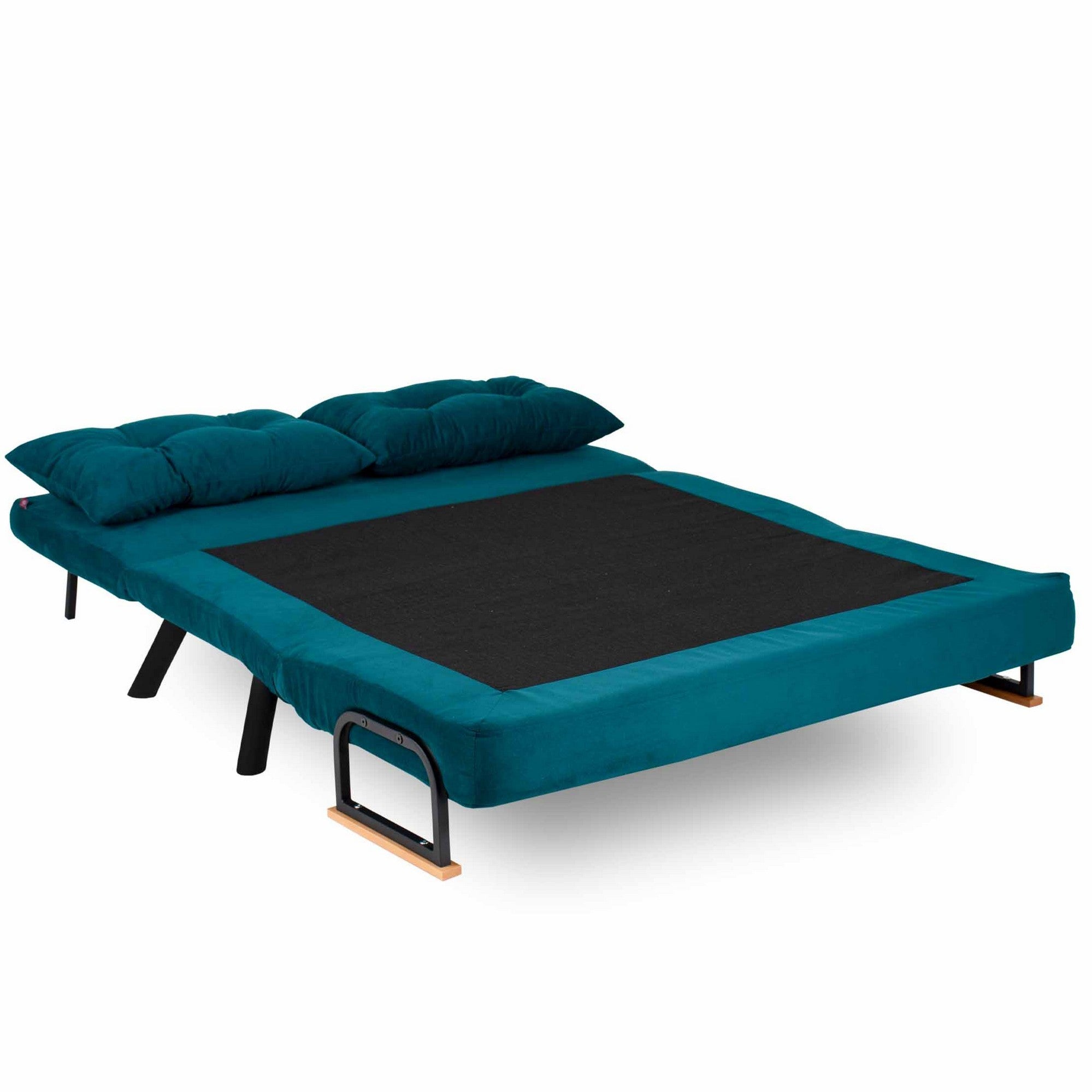 Sando 2-Seater - Petrol Green in Petrolgrün präsentiert im Onlineshop von KAQTU Design AG. Bettsofa ist von Atelier Del Sofa