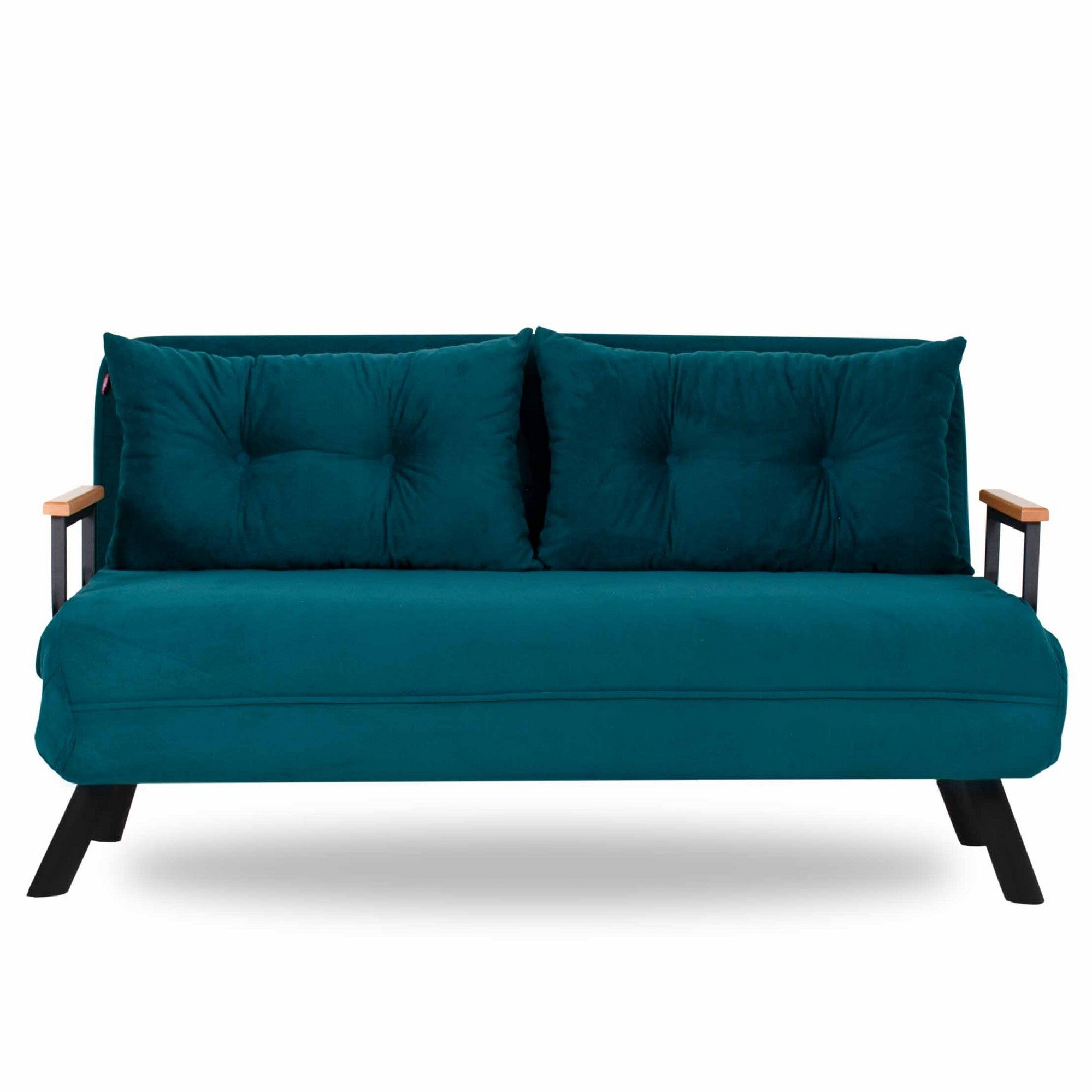 Sando 2-Seater - Petrol Green in Petrolgrün präsentiert im Onlineshop von KAQTU Design AG. Bettsofa ist von Atelier Del Sofa