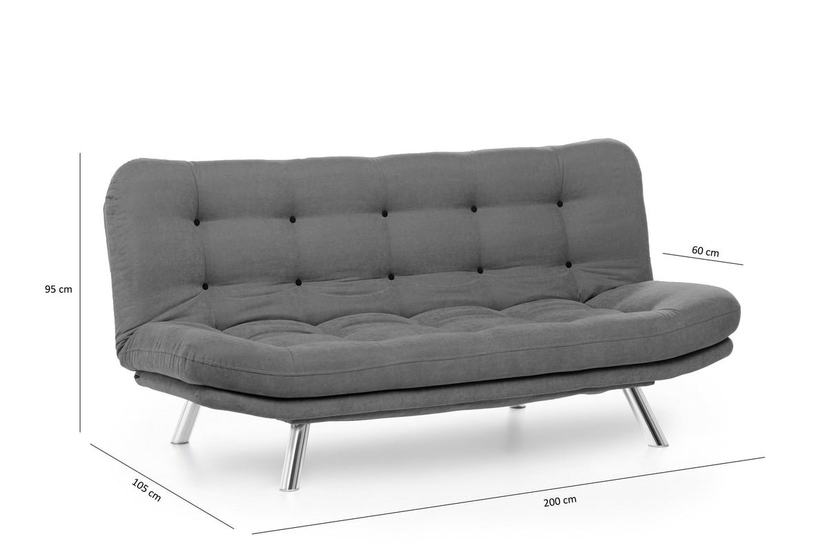 Misa Sofabed Bettsofa - Grau in Grau präsentiert im Onlineshop von KAQTU Design AG. Bettsofa ist von Atelier Del Sofa