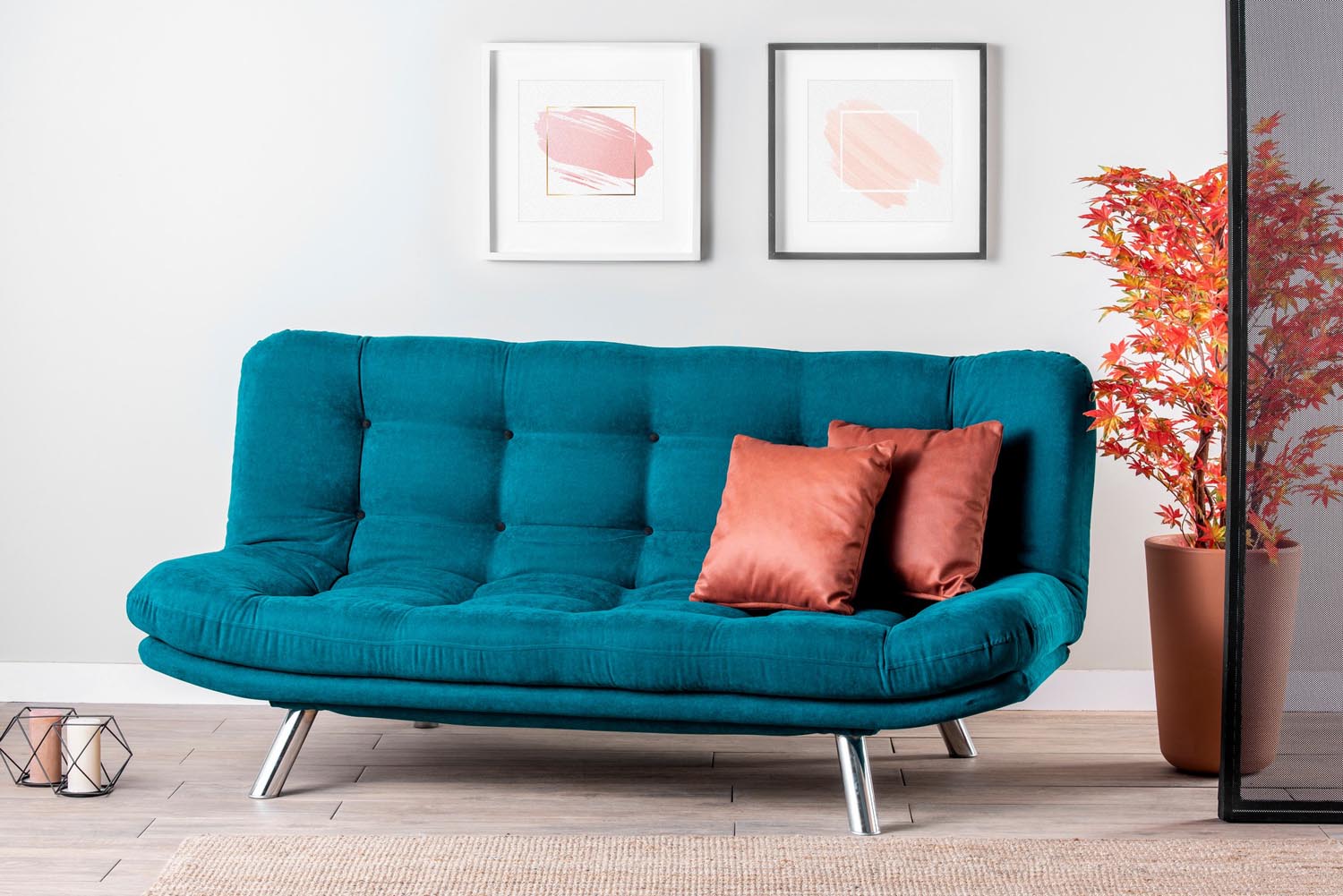 Misa Sofabed - Petrol Green in Petrolgrün präsentiert im Onlineshop von KAQTU Design AG. Bettsofa ist von Atelier Del Sofa