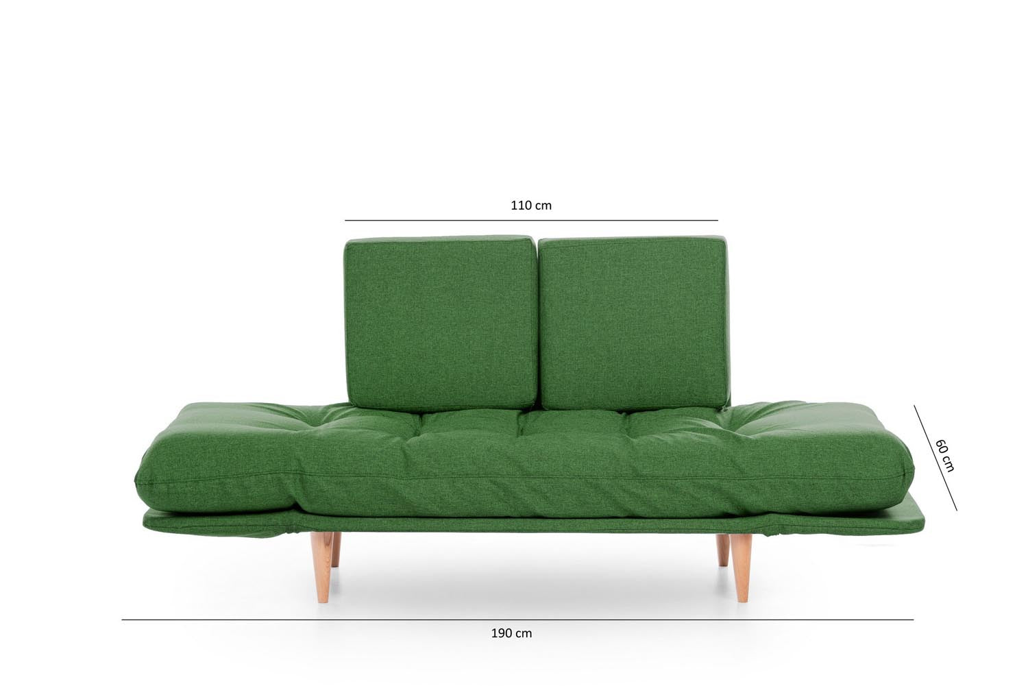 Nina Daybed - Green GR106 in Grün präsentiert im Onlineshop von KAQTU Design AG. Bettsofa ist von Atelier Del Sofa