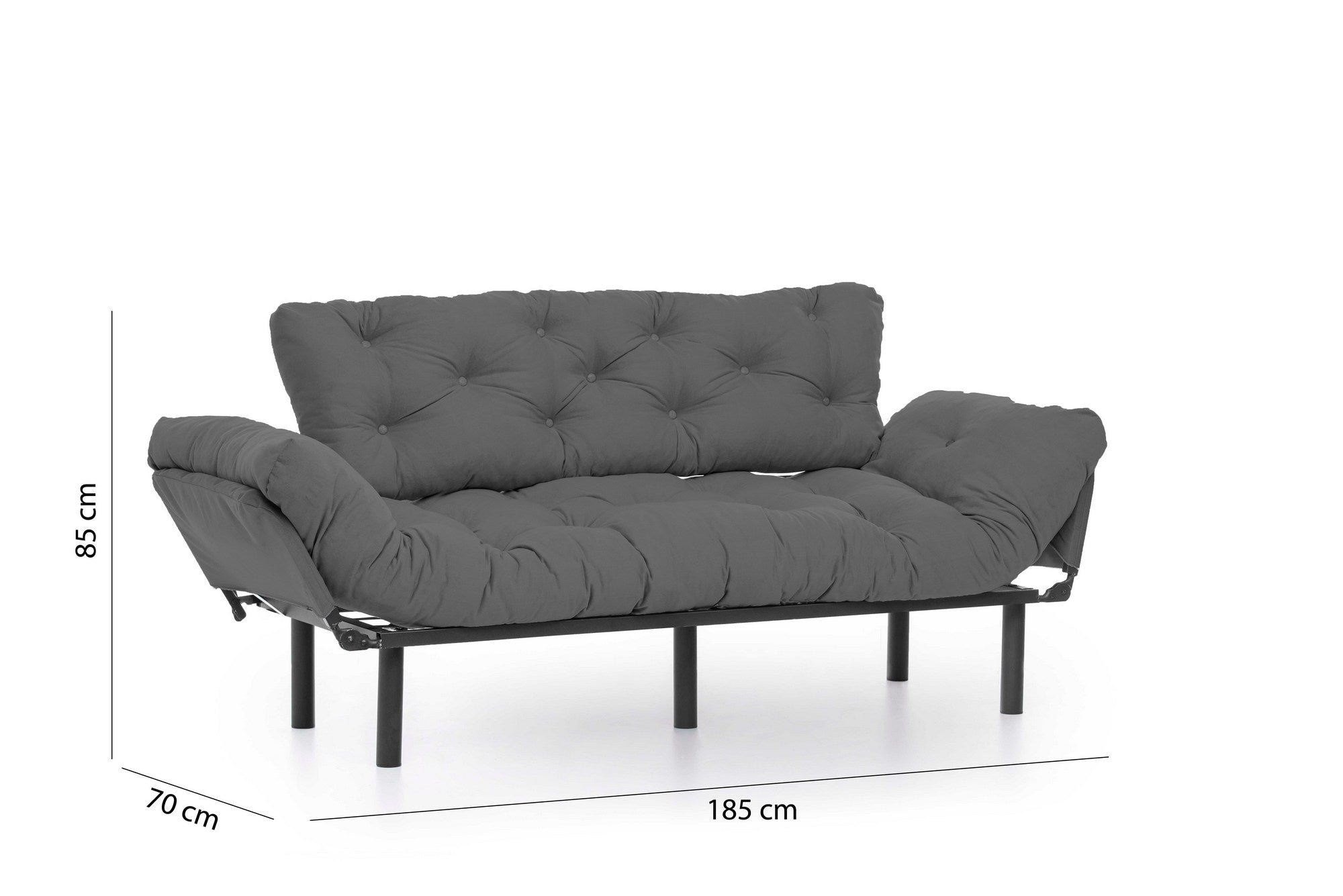 Nitta Triple - Grey in Grau präsentiert im Onlineshop von KAQTU Design AG. Bettsofa ist von Atelier Del Sofa