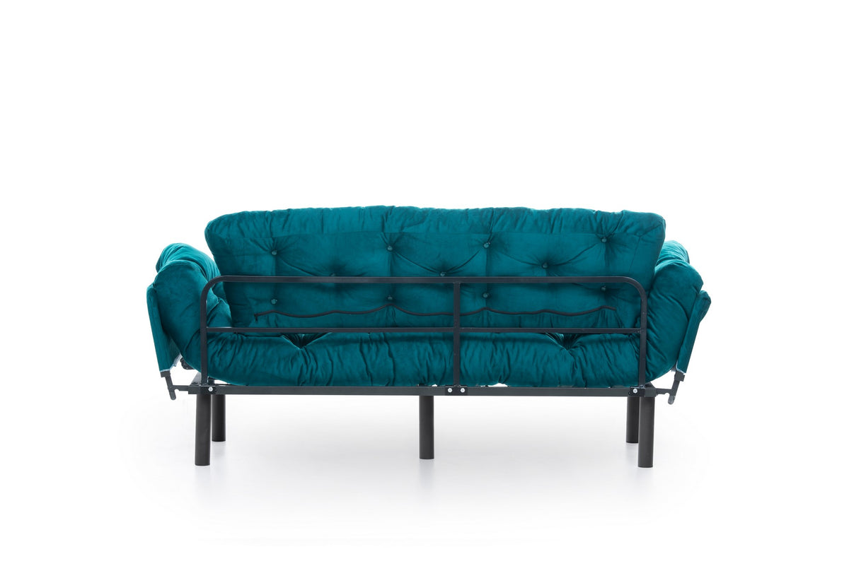 Nitta Triple Bettsofa - Petrolgrün in Petrolgrün präsentiert im Onlineshop von KAQTU Design AG. Bettsofa ist von Atelier Del Sofa