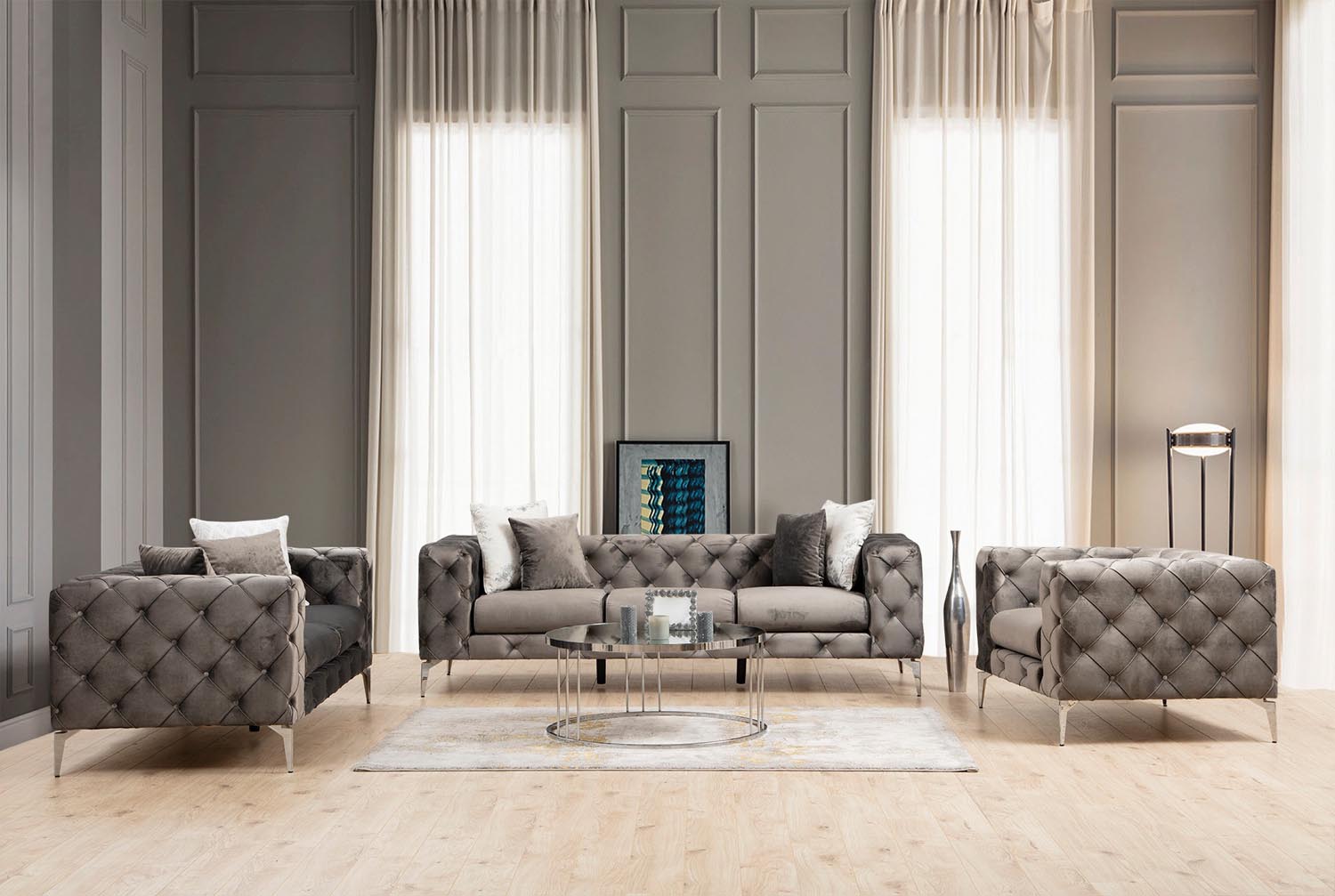 Como 2 Seater - Anthracite in Anthrazit präsentiert im Onlineshop von KAQTU Design AG. 2er Sofa ist von Atelier Del Sofa
