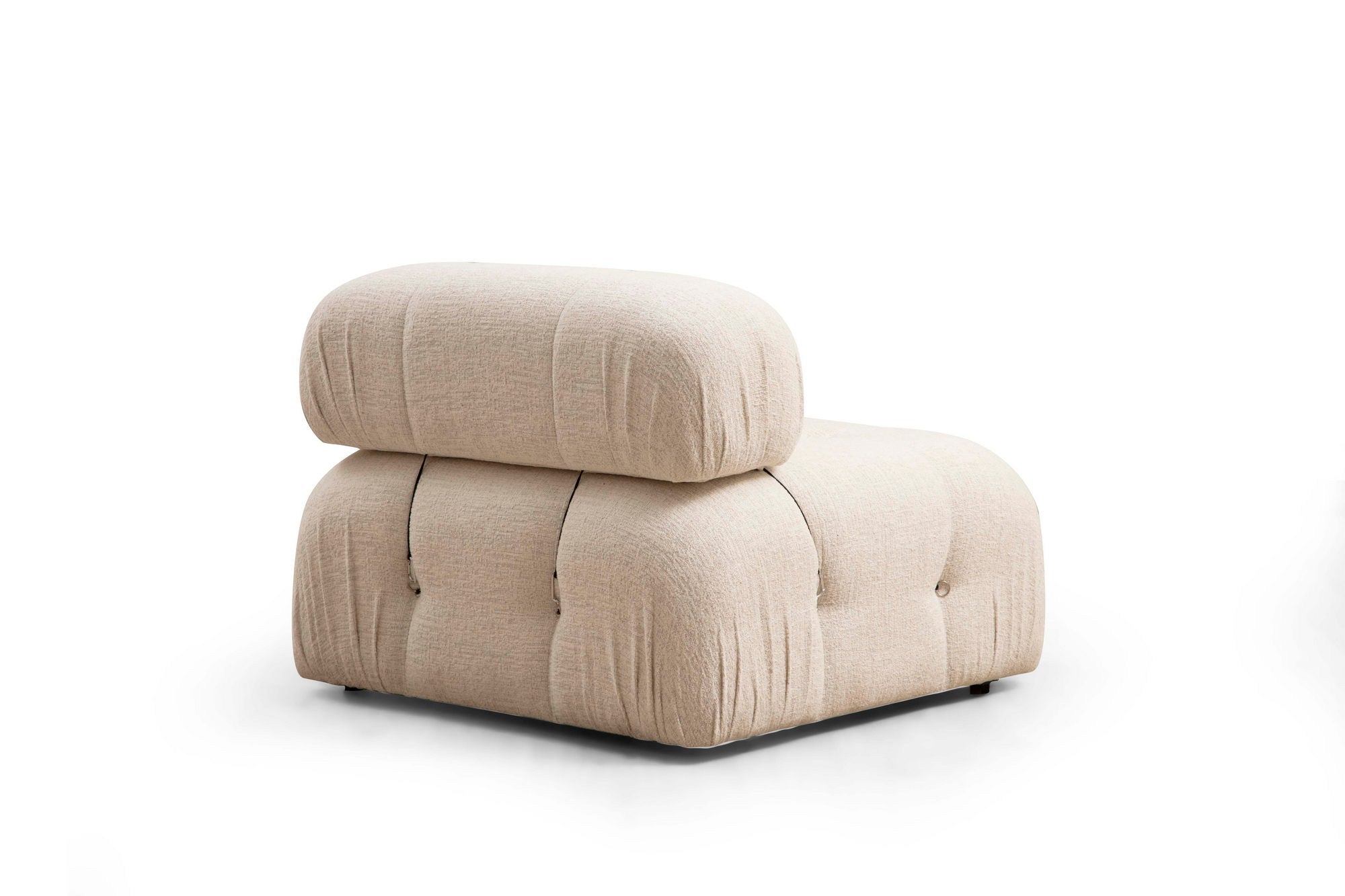 Bubble Cream Bouclette L1-O1-1R-PUF in Sahne präsentiert im Onlineshop von KAQTU Design AG. Ecksofa ist von Atelier Del Sofa