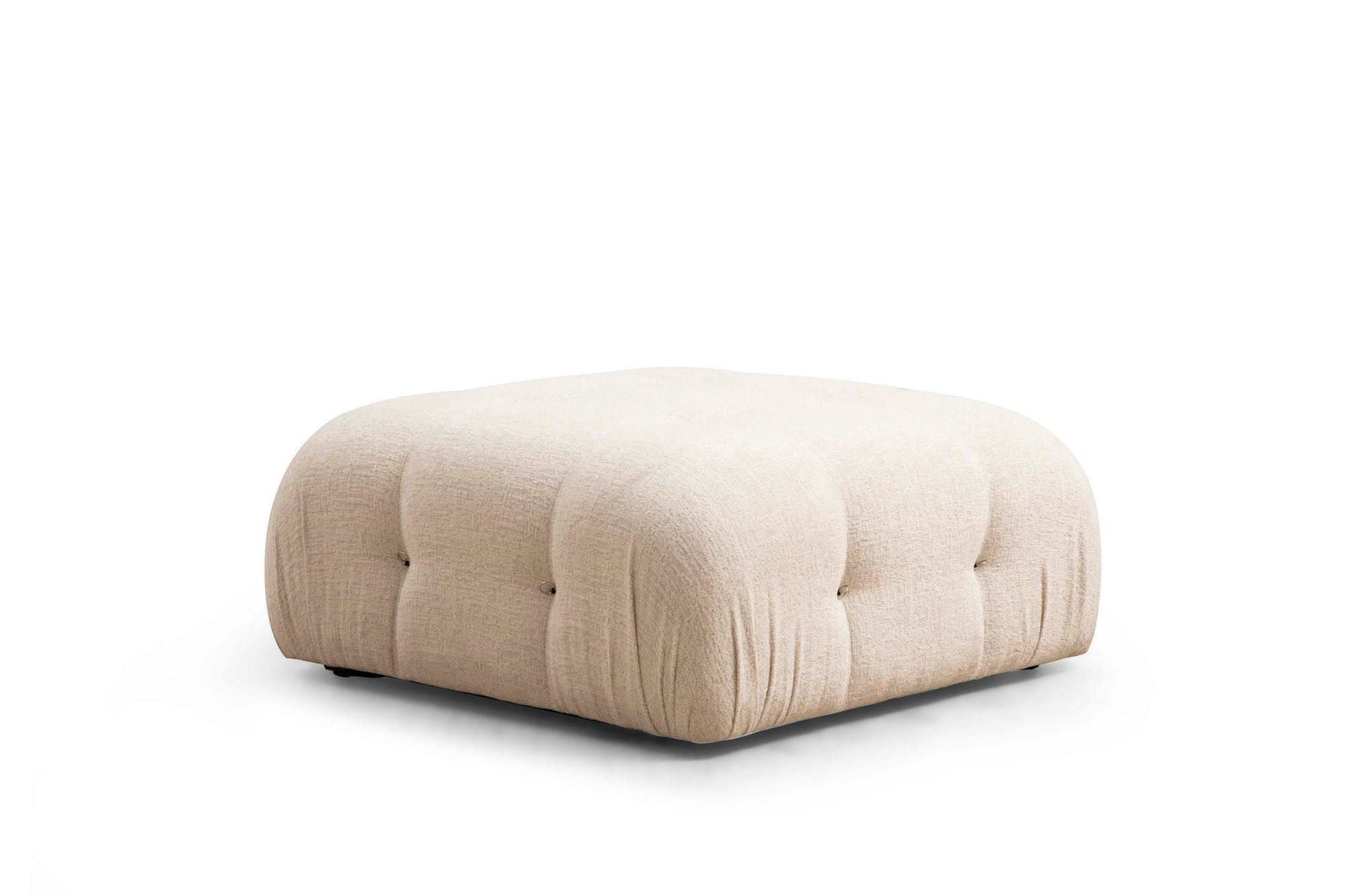 Bubble Cream Bouclette L1-O1-1R-PUF in Sahne präsentiert im Onlineshop von KAQTU Design AG. Ecksofa ist von Atelier Del Sofa