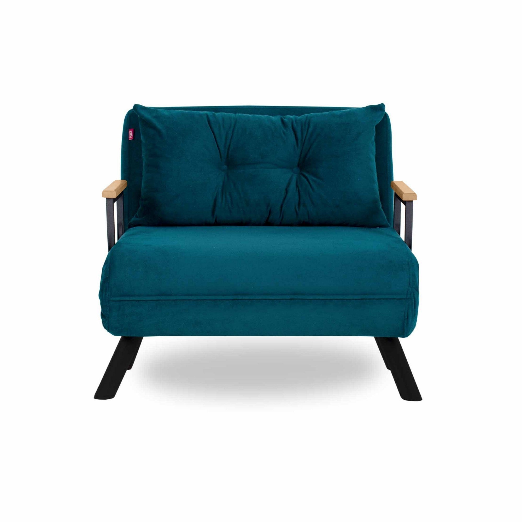 Sando Single - Petrol Green in Petrolgrün präsentiert im Onlineshop von KAQTU Design AG. Bettsofa ist von Atelier Del Sofa