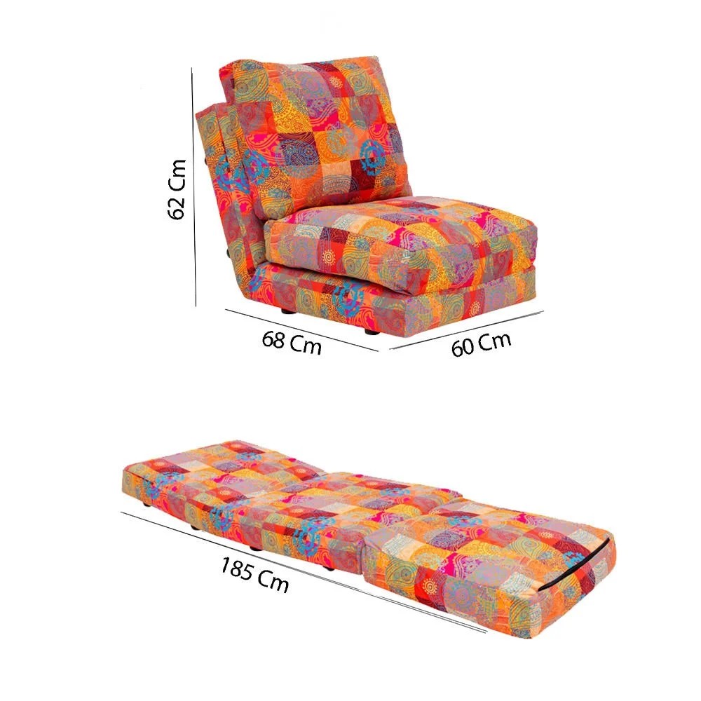 Taida 1 - Seater - Patchwork in Mehrfarbig präsentiert im Onlineshop von KAQTU Design AG. Bettsofa ist von Atelier Del Sofa