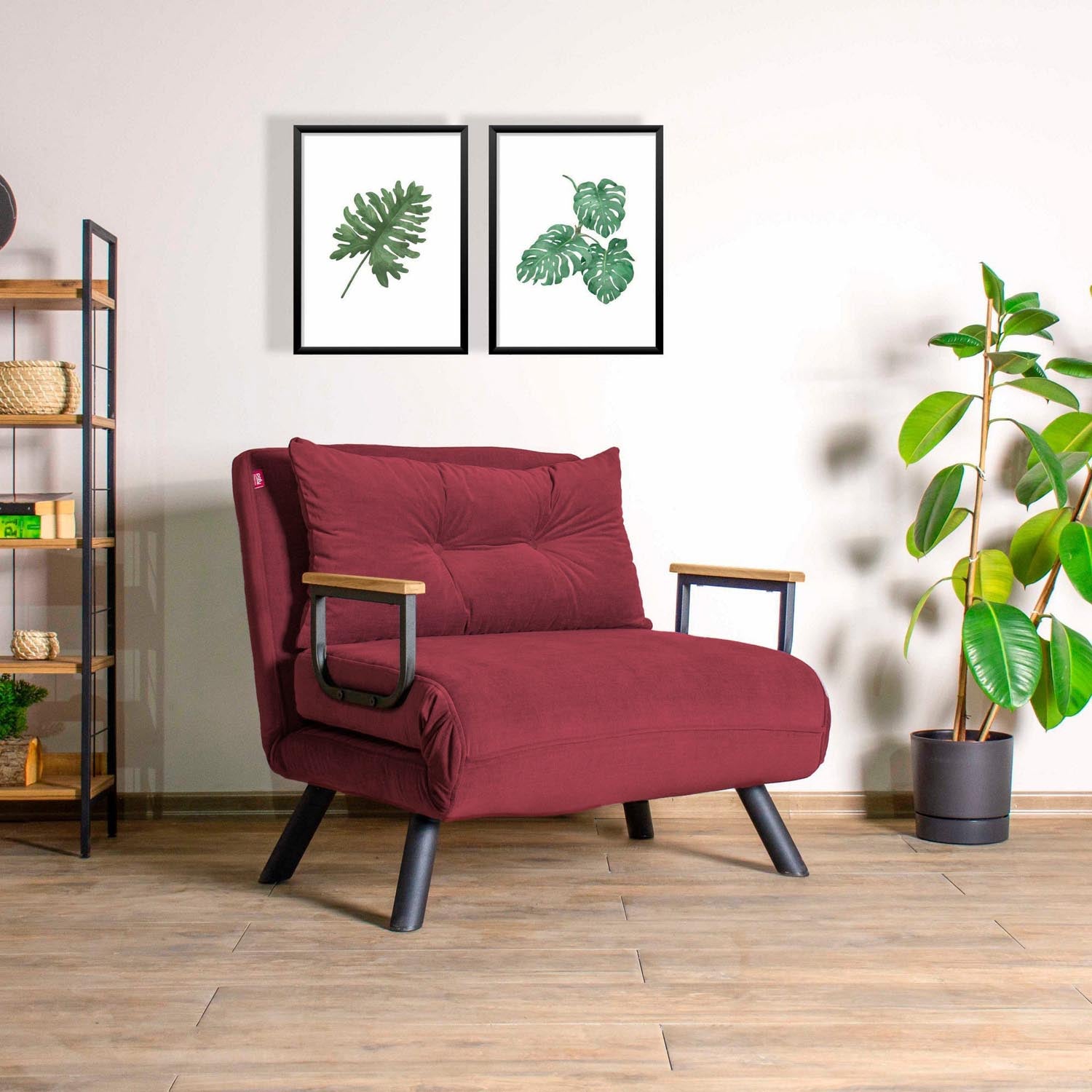 Sando Single - Maroon in Maroons präsentiert im Onlineshop von KAQTU Design AG. Bettsofa ist von Atelier Del Sofa