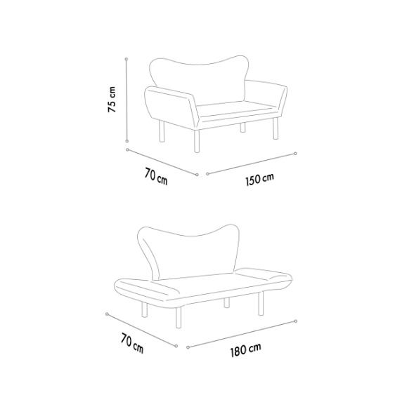 Chatto Bettsofa - Mehrfarbig in Mehrfarbig präsentiert im Onlineshop von KAQTU Design AG. Bettsofa ist von Atelier Del Sofa