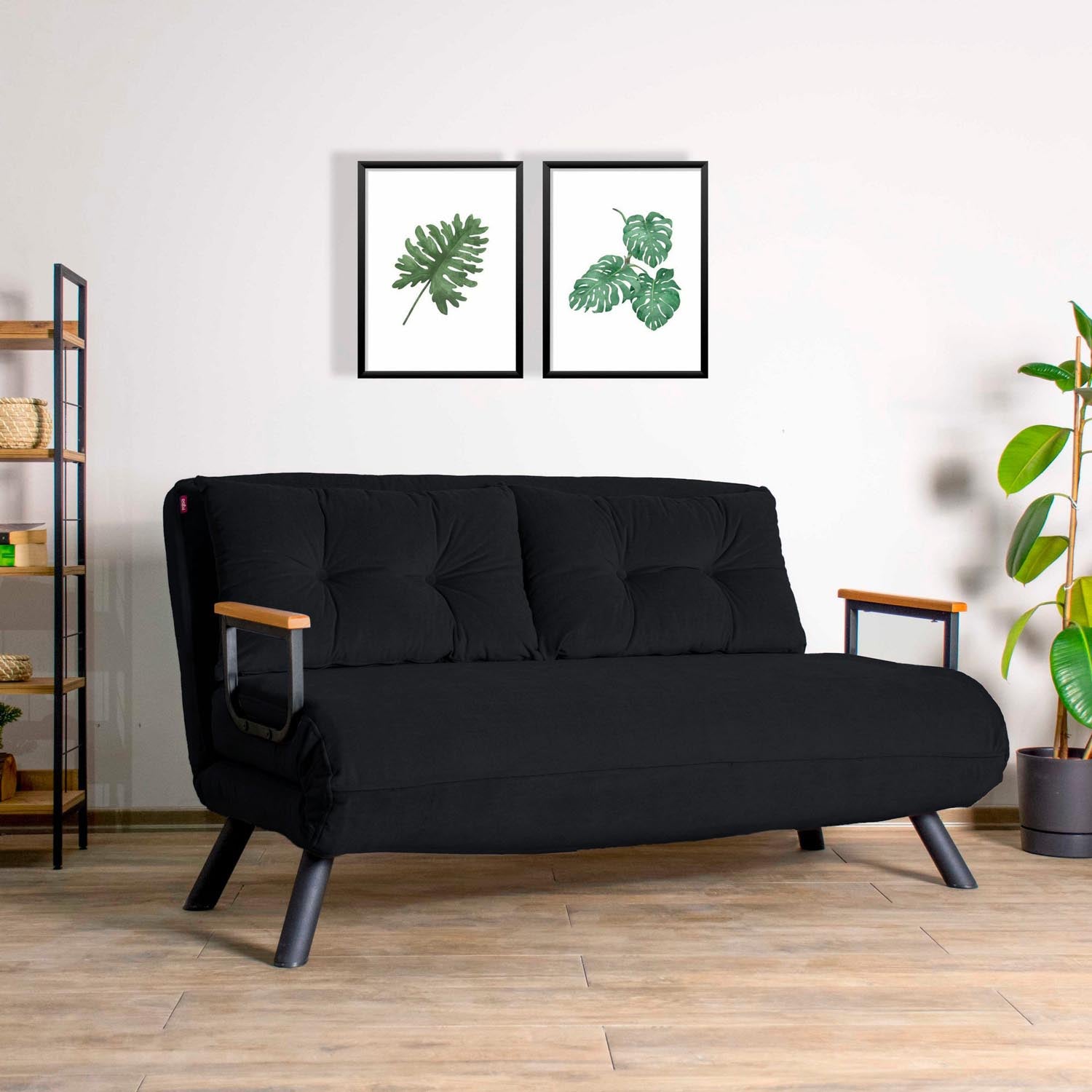 Sando 2-Seater - Black in Schwarz präsentiert im Onlineshop von KAQTU Design AG. Bettsofa ist von Atelier Del Sofa