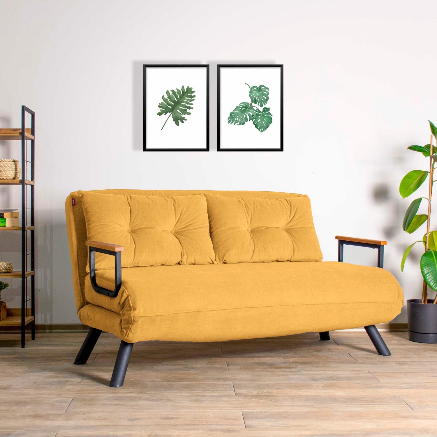 Sando 2-Seater - Mustard in Senf präsentiert im Onlineshop von KAQTU Design AG. Bettsofa ist von Atelier Del Sofa