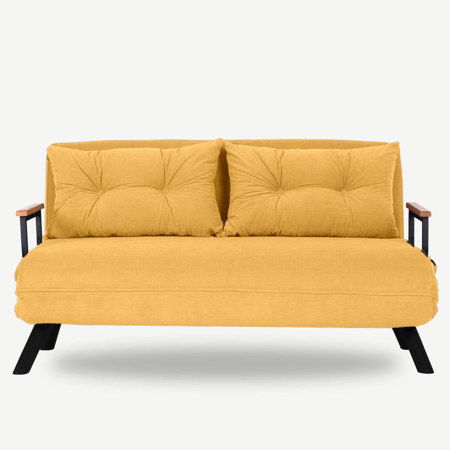 Sando 2-Seater - Mustard in Senf präsentiert im Onlineshop von KAQTU Design AG. Bettsofa ist von Atelier Del Sofa