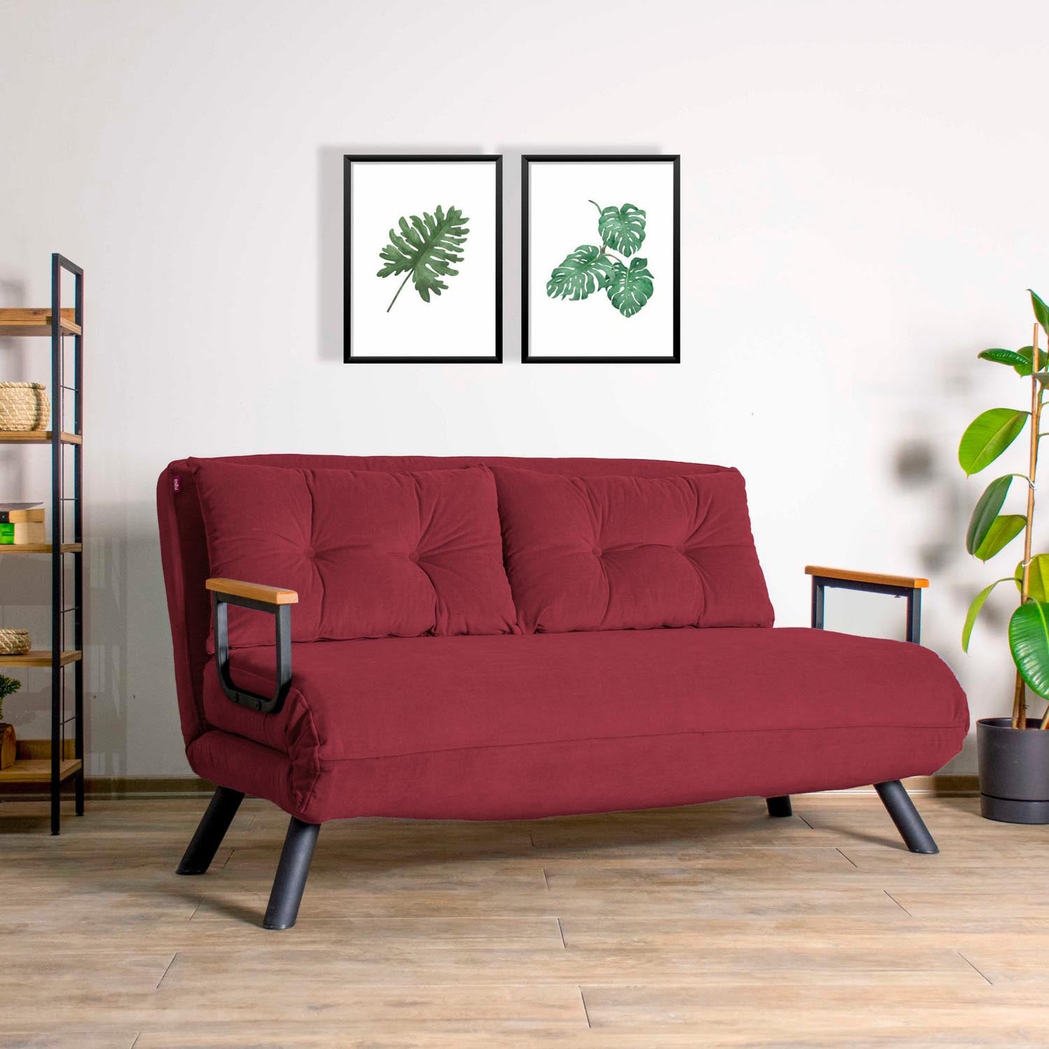 Sando 2-Seater - Maroon in Maroons präsentiert im Onlineshop von KAQTU Design AG. Bettsofa ist von Atelier Del Sofa