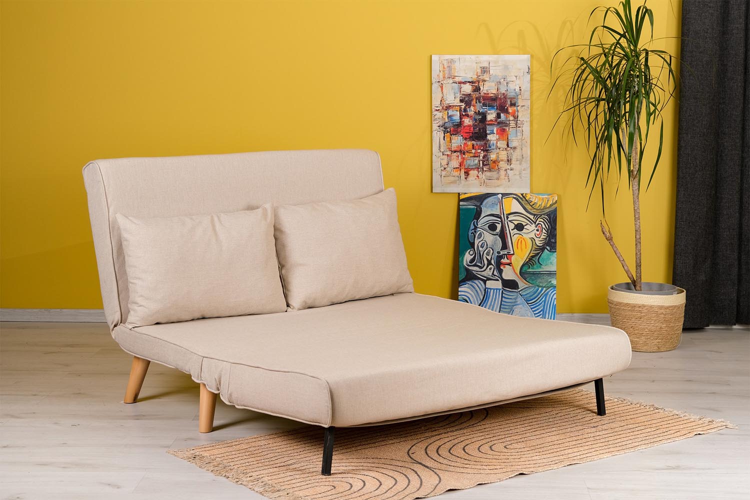 Folde 2-Seater - Cream in Sahne präsentiert im Onlineshop von KAQTU Design AG. Bettsofa ist von Atelier Del Sofa