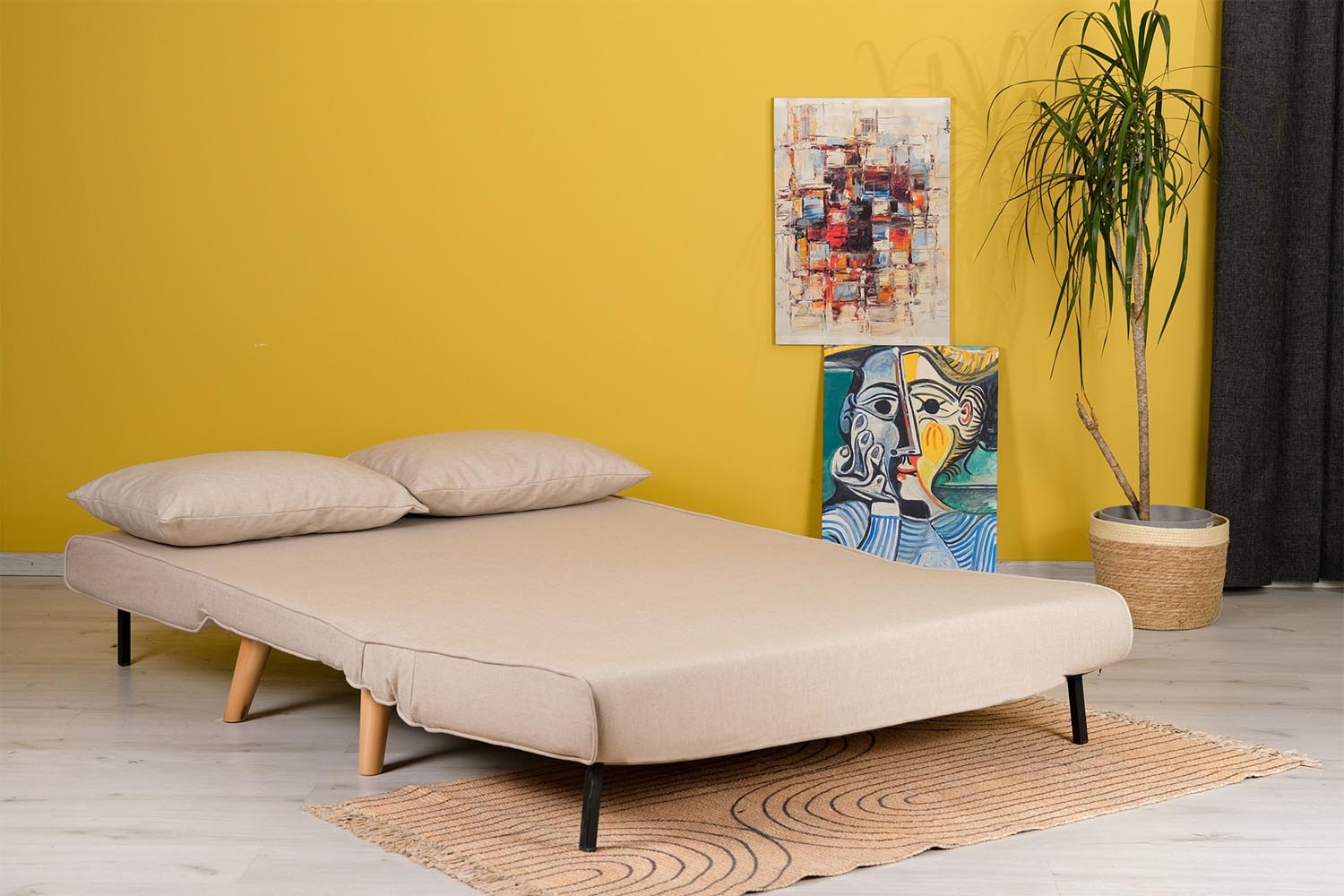 Folde 2-Seater - Cream in Sahne präsentiert im Onlineshop von KAQTU Design AG. Bettsofa ist von Atelier Del Sofa