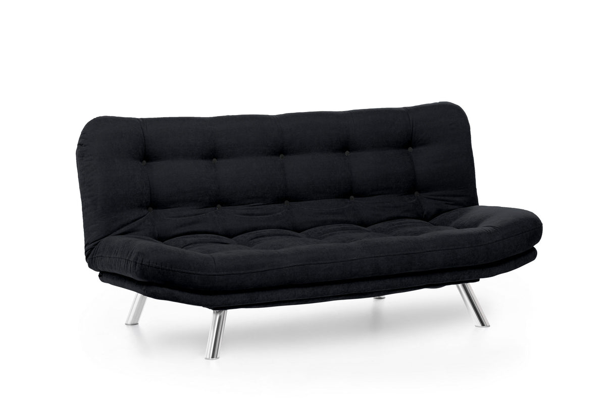 Misa Sofabed Bettsofa - Schwarz in Schwarz präsentiert im Onlineshop von KAQTU Design AG. Bettsofa ist von Atelier Del Sofa