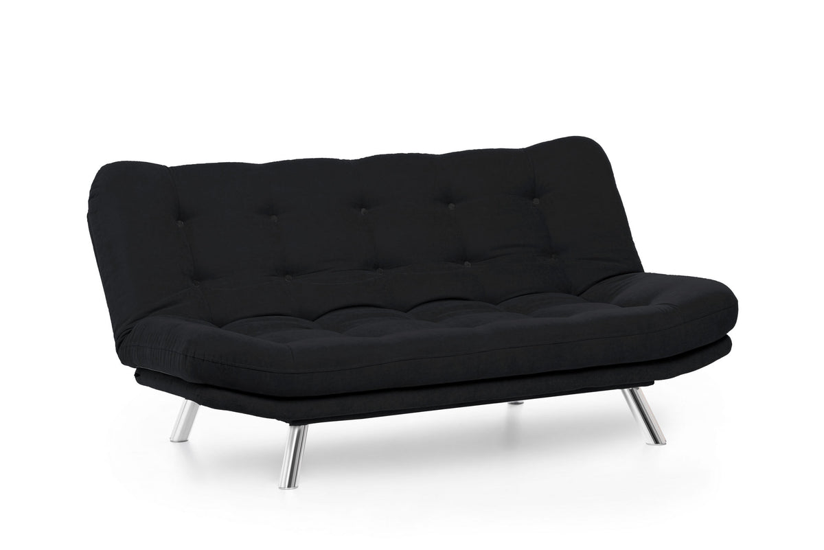 Misa Sofabed Bettsofa - Schwarz in Schwarz präsentiert im Onlineshop von KAQTU Design AG. Bettsofa ist von Atelier Del Sofa
