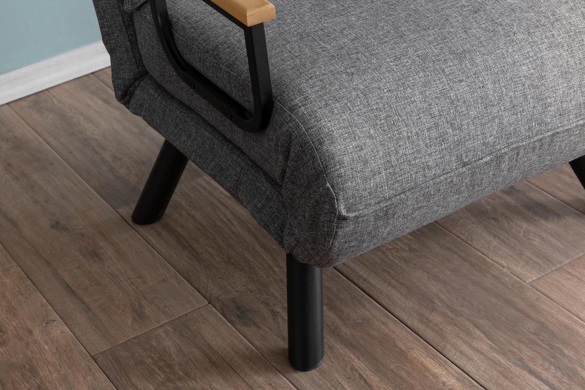 Sando Single Bettsofa - Hellgrau in Hellgrau präsentiert im Onlineshop von KAQTU Design AG. Bettsessel ist von Atelier Del Sofa