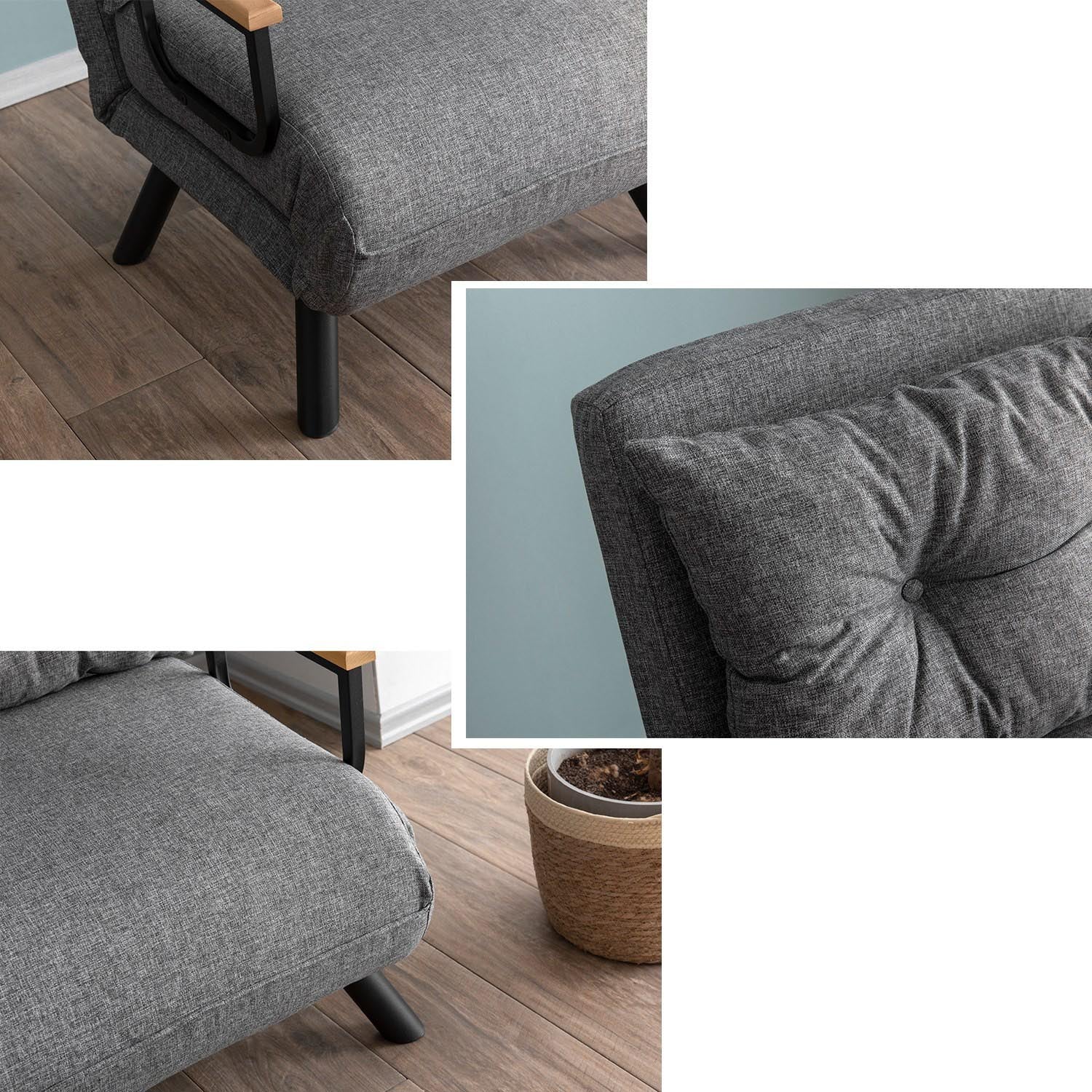 Sando Single - Light Grey in Hellgrau präsentiert im Onlineshop von KAQTU Design AG. Bettsofa ist von Atelier Del Sofa