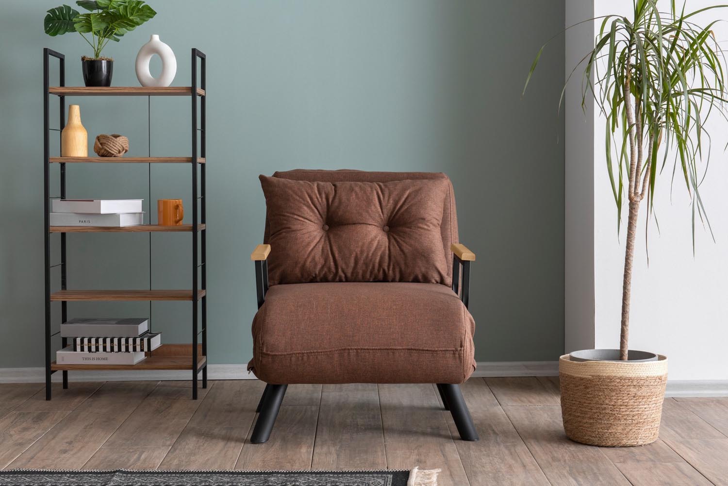 Sando Single - Light Brown in Hellbraun präsentiert im Onlineshop von KAQTU Design AG. Bettsofa ist von Atelier Del Sofa