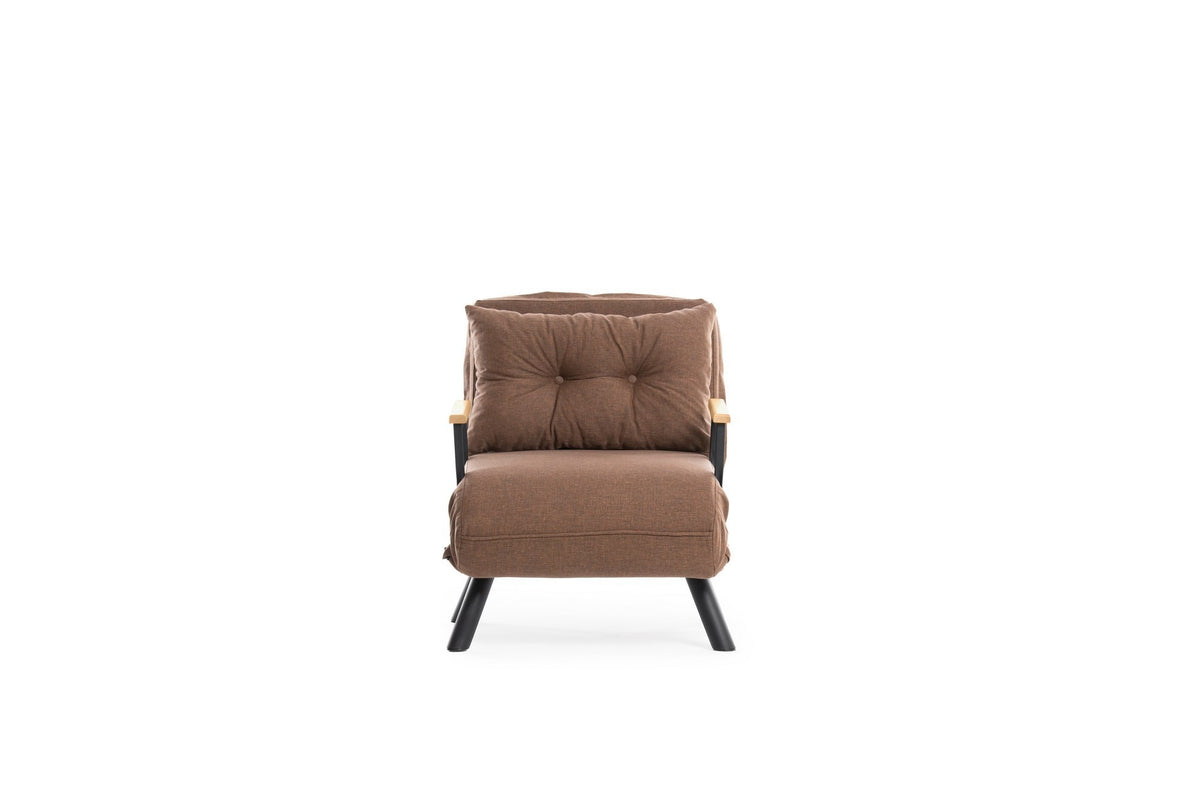 Sando Single Bettsofa - Hellbraun in Hellbraun präsentiert im Onlineshop von KAQTU Design AG. Bettsessel ist von Atelier Del Sofa
