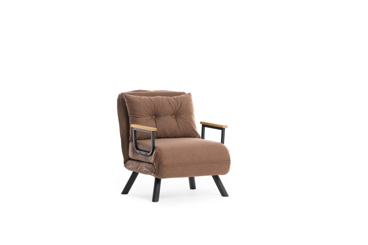 Sando Single Bettsofa - Hellbraun in Hellbraun präsentiert im Onlineshop von KAQTU Design AG. Bettsessel ist von Atelier Del Sofa