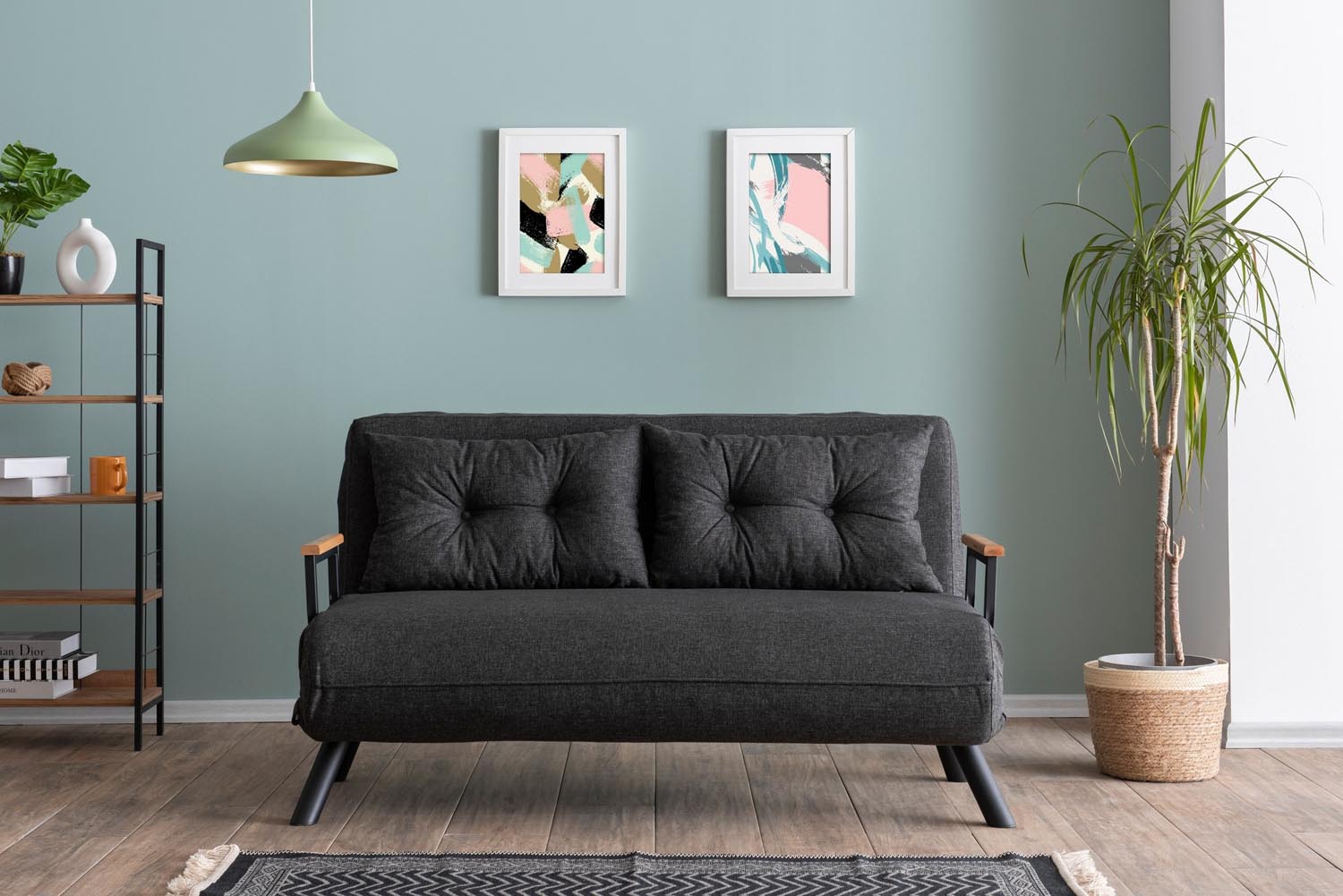 Sando 2-Seater - Dark Grey in Dunkelgrau präsentiert im Onlineshop von KAQTU Design AG. Bettsofa ist von Atelier Del Sofa
