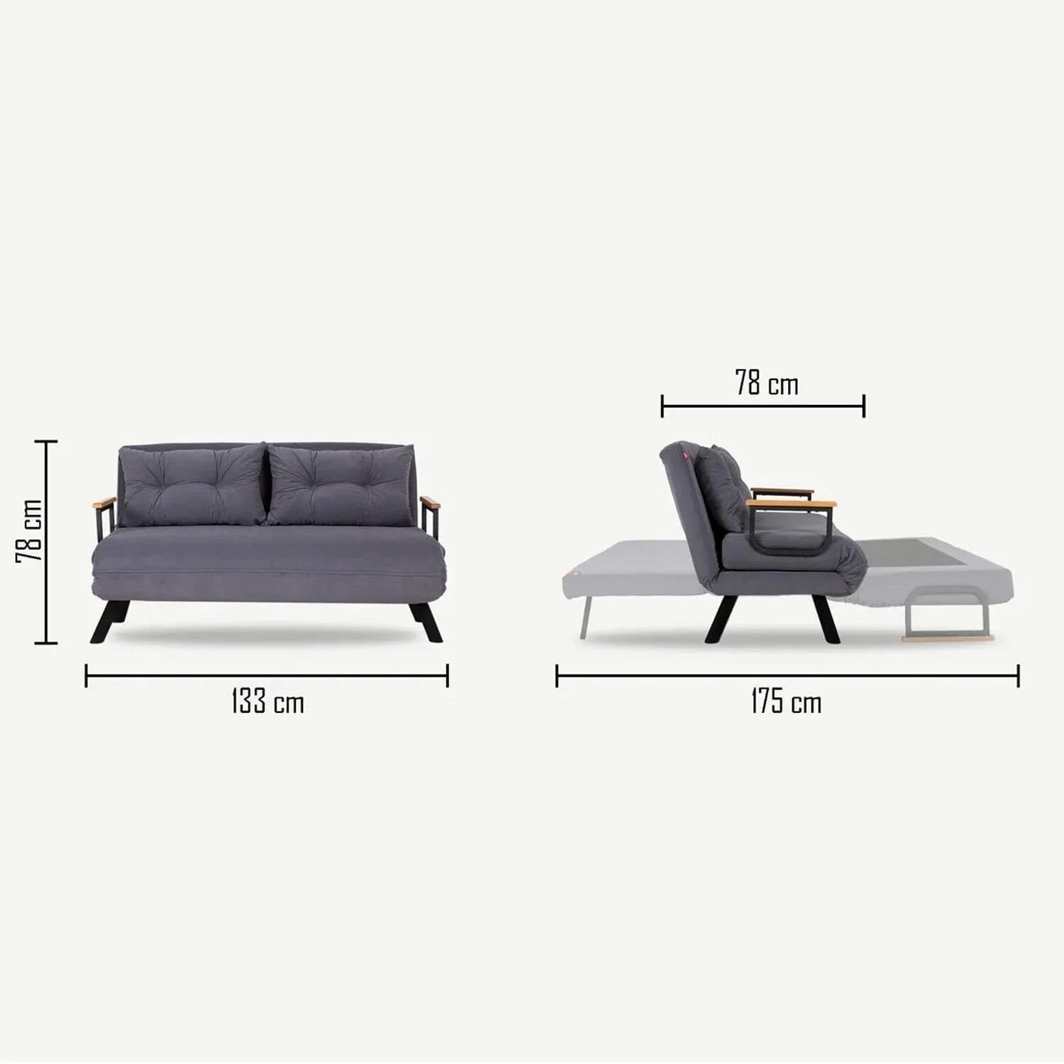 Sando 2-Seater - Light Brown in Hellbraun präsentiert im Onlineshop von KAQTU Design AG. Bettsofa ist von Atelier Del Sofa