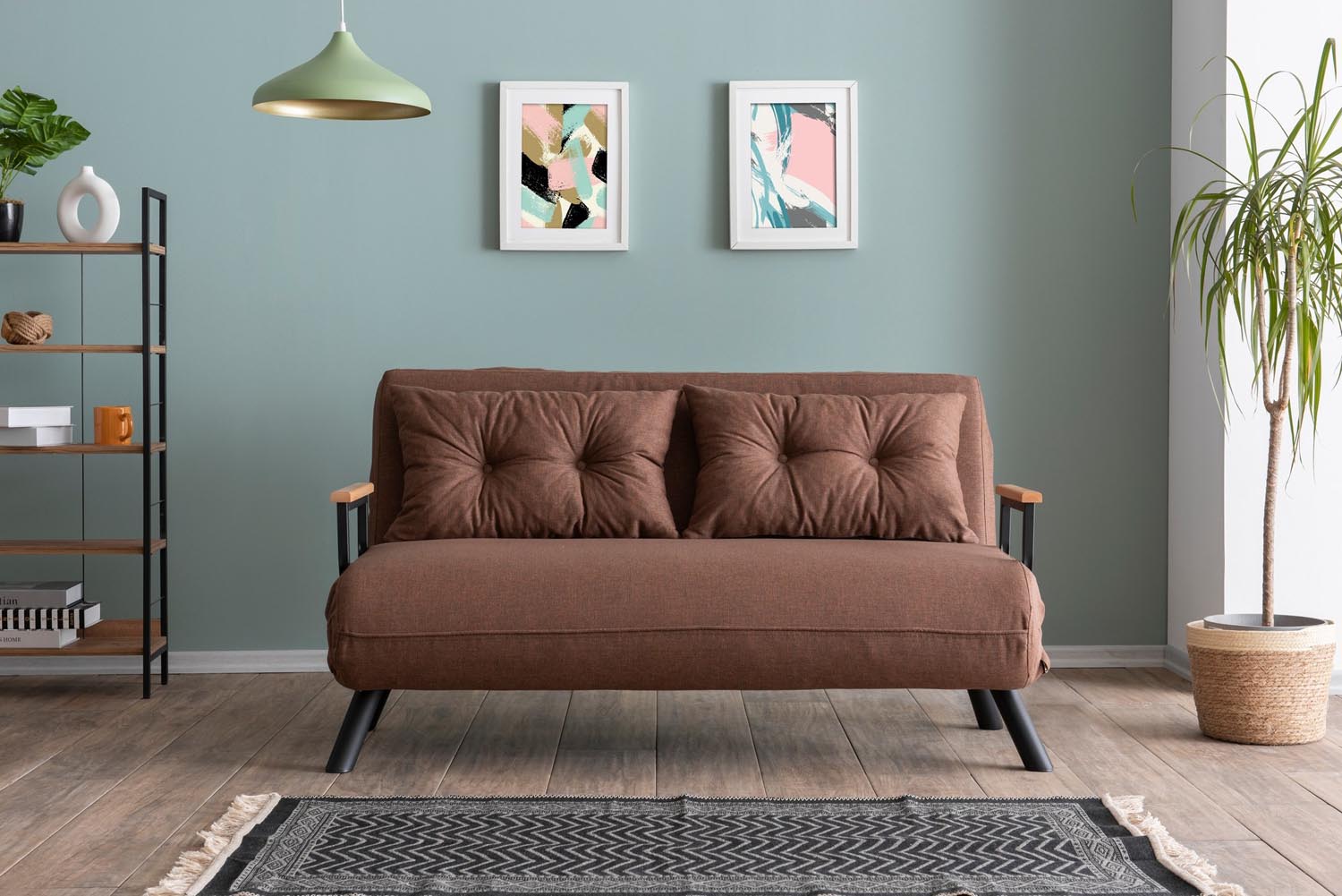 Sando 2-Seater - Light Brown in Hellbraun präsentiert im Onlineshop von KAQTU Design AG. Bettsofa ist von Atelier Del Sofa