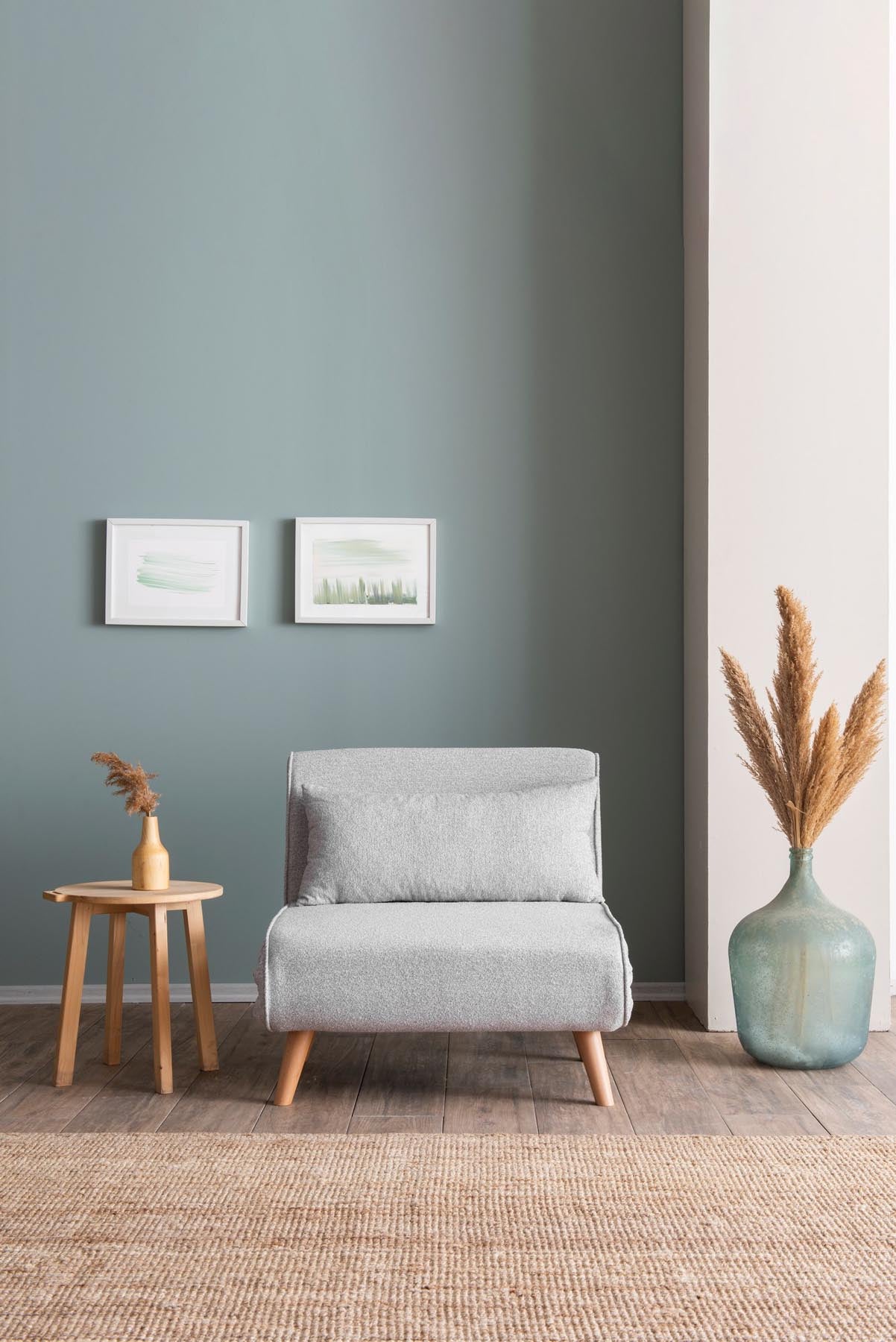 Folde Single - Teddy Fabric - Grey in Grau präsentiert im Onlineshop von KAQTU Design AG. Bettsofa ist von Atelier Del Sofa